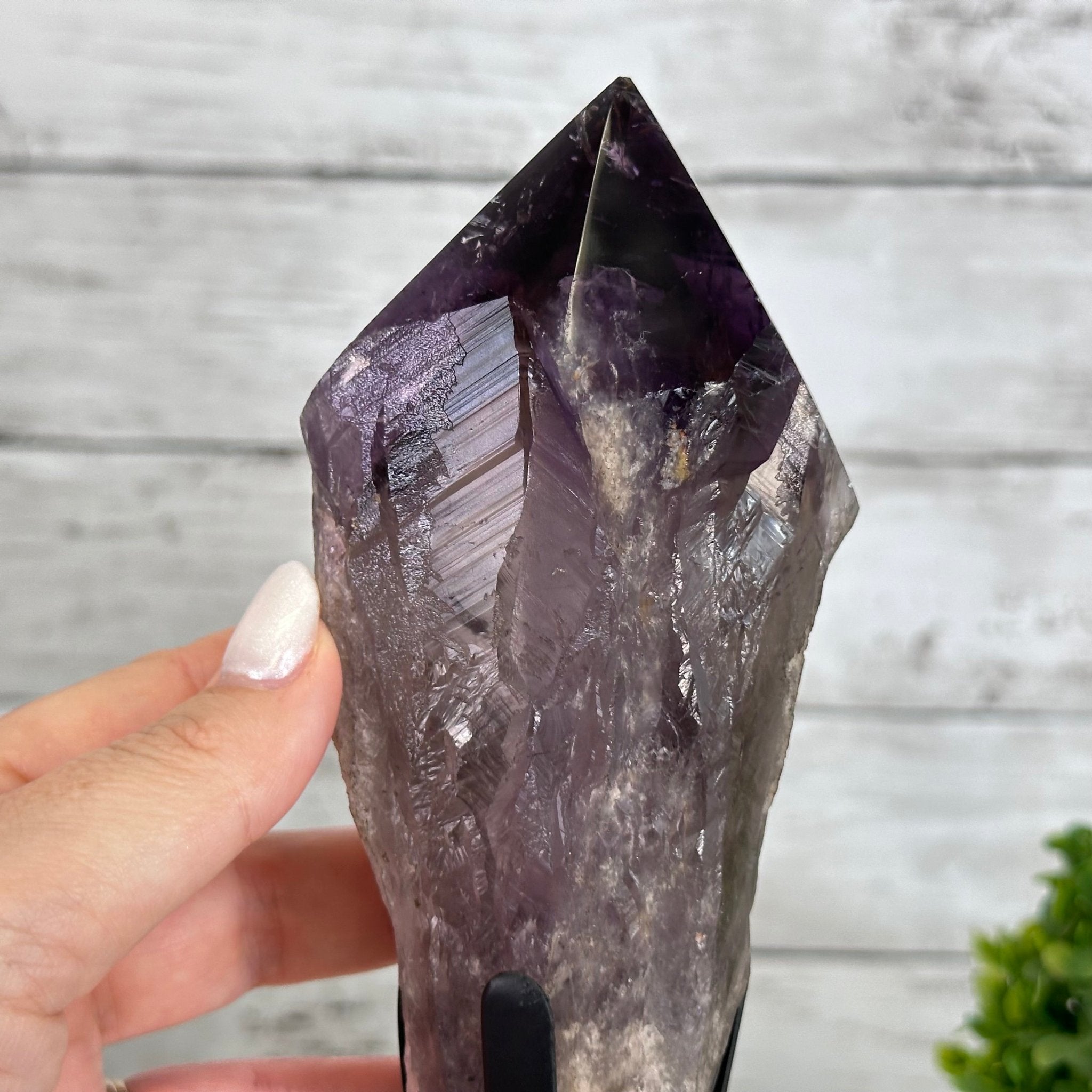 Super Quality Amethyst Wand on a Metal Stand, 1.9 lbs & 10.8" Tall #3123AM-005 - Brazil GemsBrazil GemsSuper Quality Amethyst Wand on a Metal Stand, 1.9 lbs & 10.8" Tall #3123AM-005Clusters on Fixed Bases3123AM-005