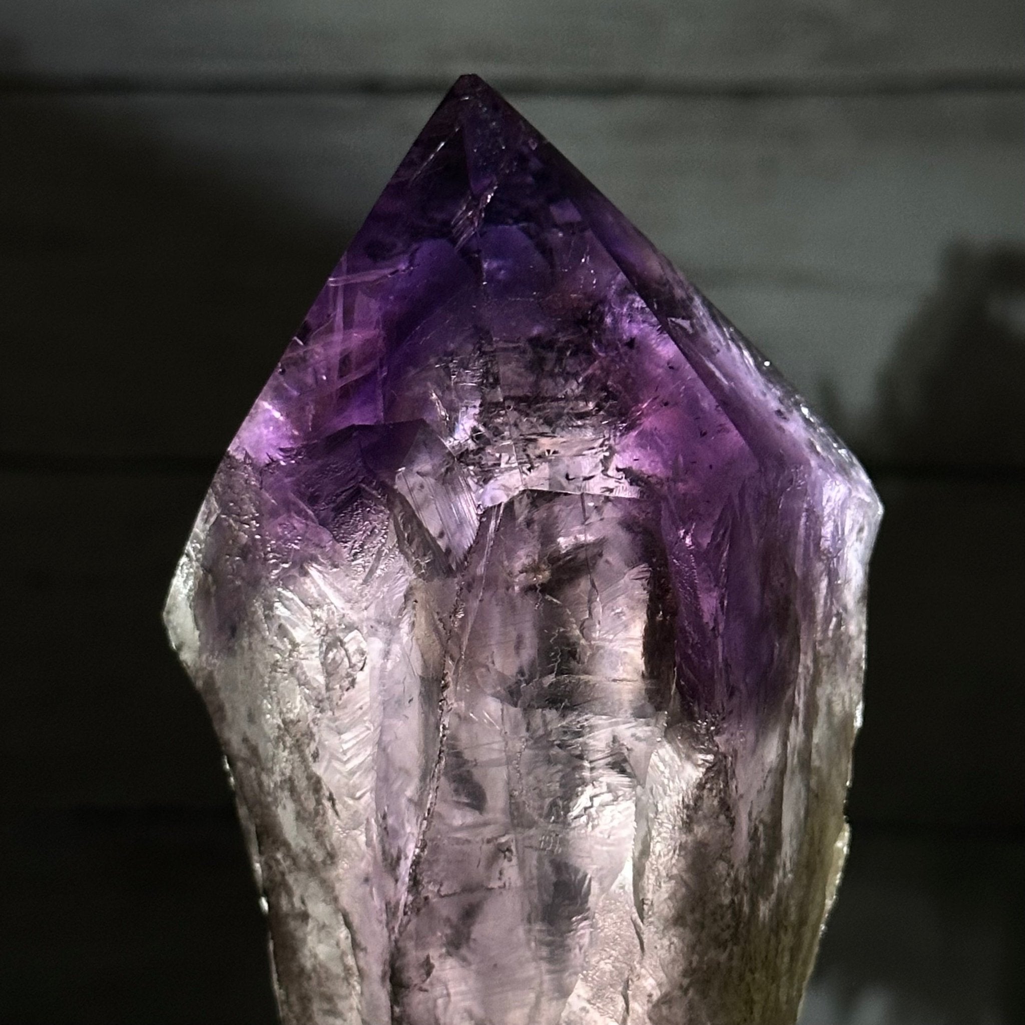Super Quality Amethyst Wand on a Metal Stand, 1.9 lbs & 10.8" Tall #3123AM-005 - Brazil GemsBrazil GemsSuper Quality Amethyst Wand on a Metal Stand, 1.9 lbs & 10.8" Tall #3123AM-005Clusters on Fixed Bases3123AM-005