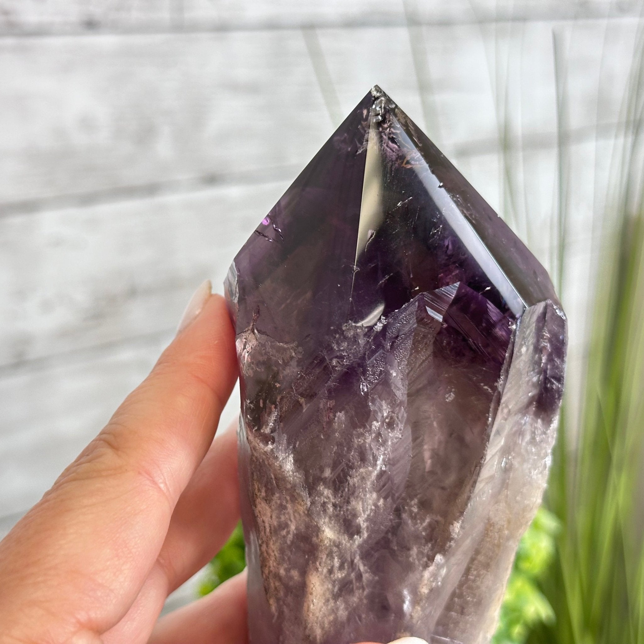 Super Quality Amethyst Wand on a Metal Stand, 1.9 lbs & 10.8" Tall #3123AM-005 - Brazil GemsBrazil GemsSuper Quality Amethyst Wand on a Metal Stand, 1.9 lbs & 10.8" Tall #3123AM-005Clusters on Fixed Bases3123AM-005