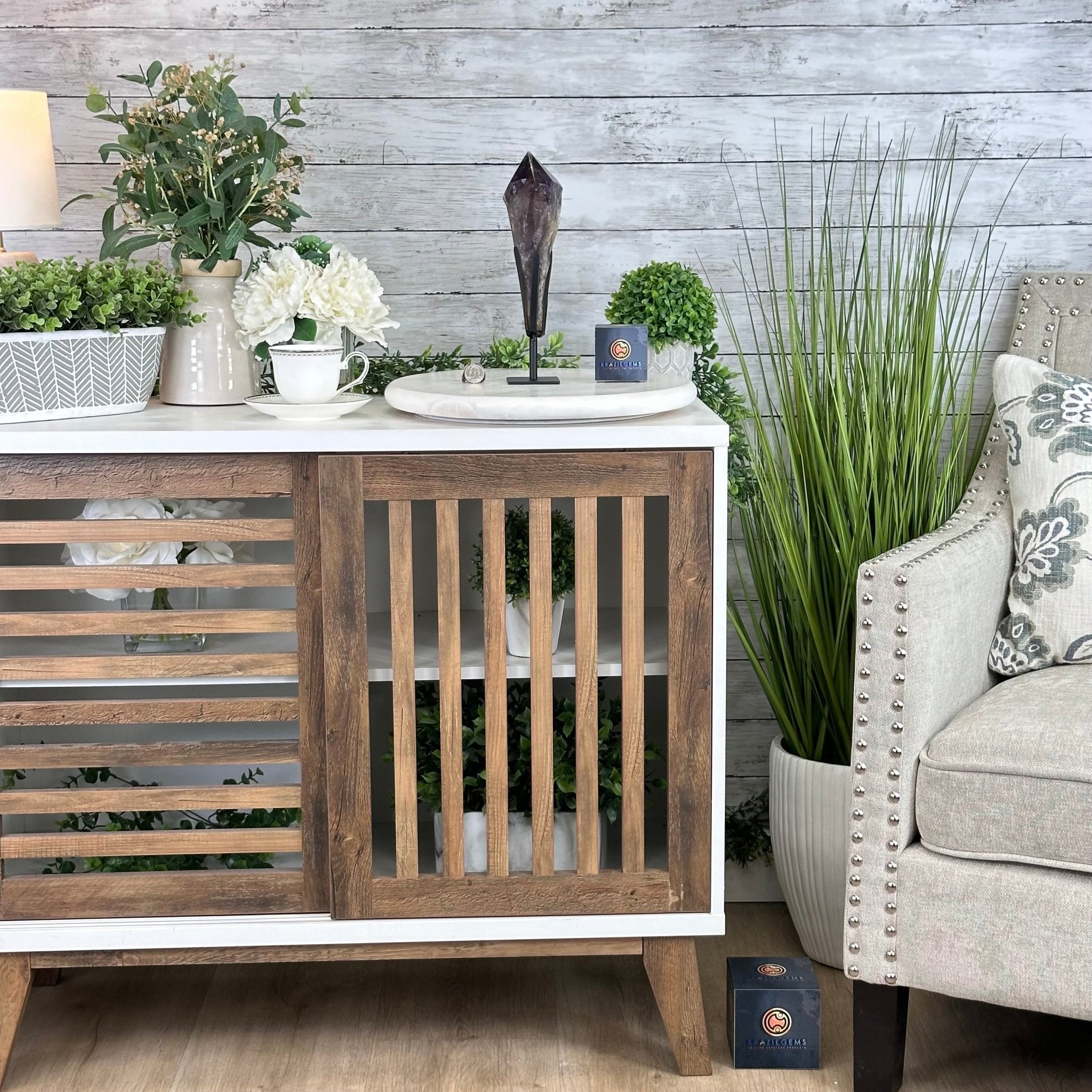 Super Quality Amethyst Wand on a Metal Stand, 1.9 lbs & 10.8" Tall #3123AM-005 - Brazil GemsBrazil GemsSuper Quality Amethyst Wand on a Metal Stand, 1.9 lbs & 10.8" Tall #3123AM-005Clusters on Fixed Bases3123AM-005