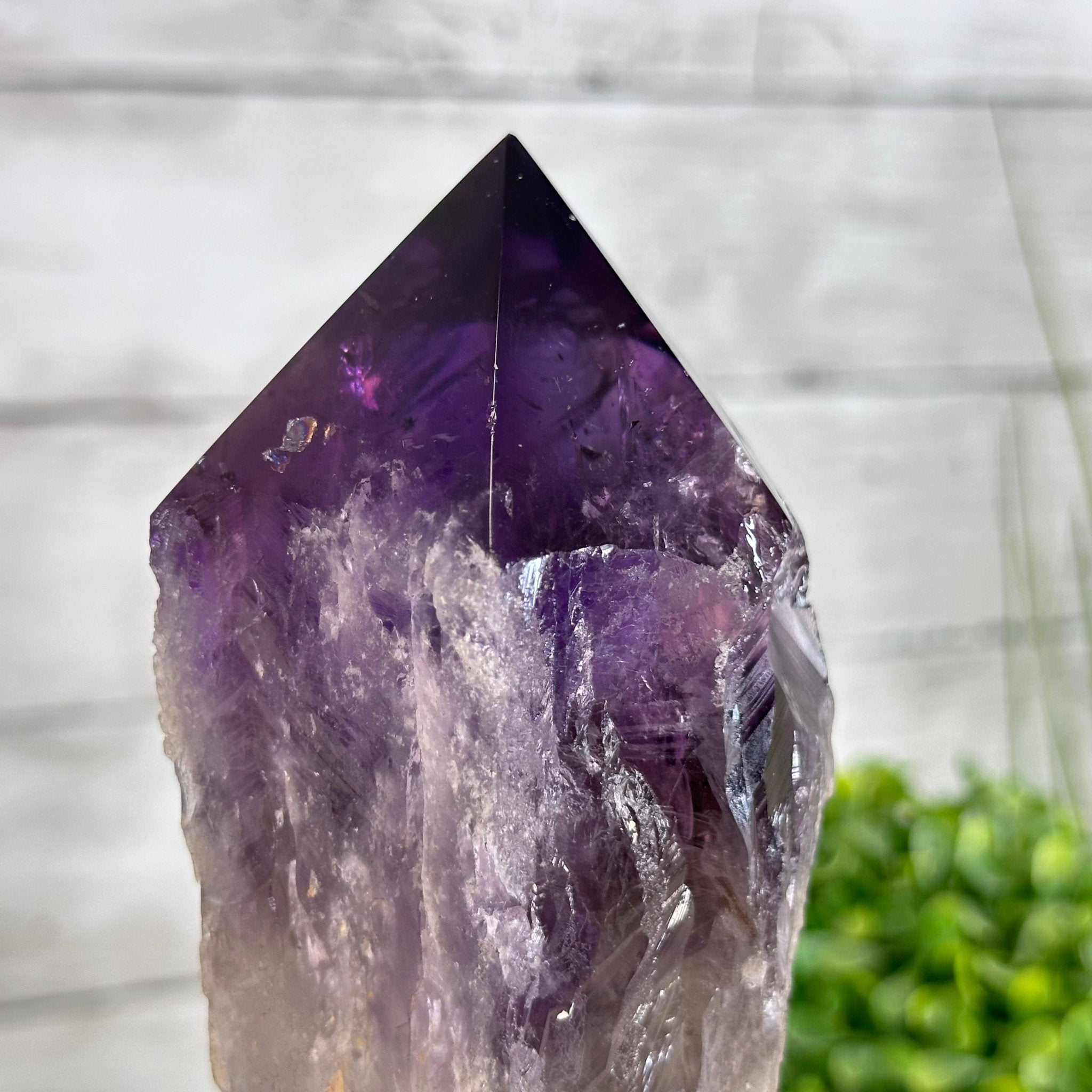 Super Quality Amethyst Wand on a Metal Stand, 2 lbs & 10.7" Tall #3123AM-008 - Brazil GemsBrazil GemsSuper Quality Amethyst Wand on a Metal Stand, 2 lbs & 10.7" Tall #3123AM-008Clusters on Fixed Bases3123AM-008
