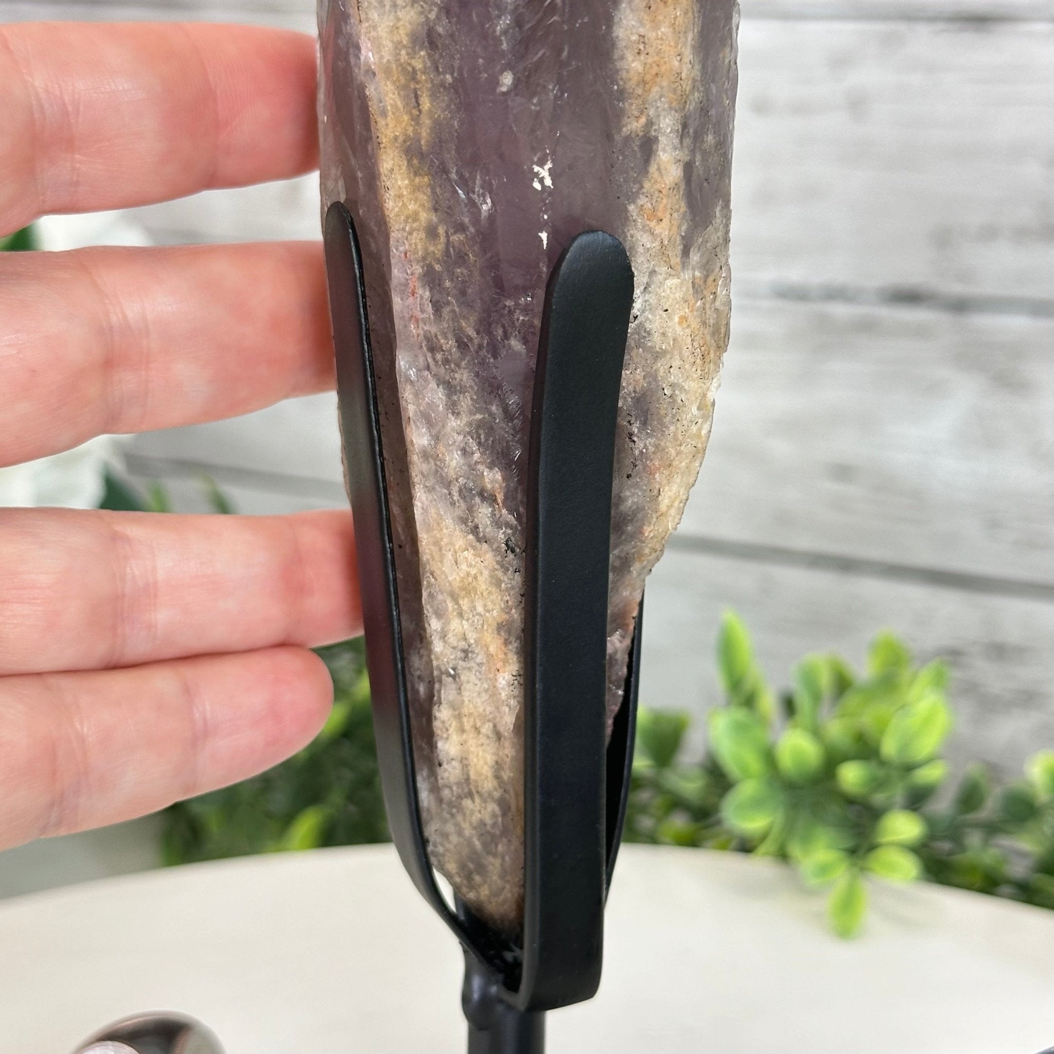 Super Quality Amethyst Wand on a Metal Stand, 2 lbs & 10.7" Tall #3123AM-008 - Brazil GemsBrazil GemsSuper Quality Amethyst Wand on a Metal Stand, 2 lbs & 10.7" Tall #3123AM-008Clusters on Fixed Bases3123AM-008