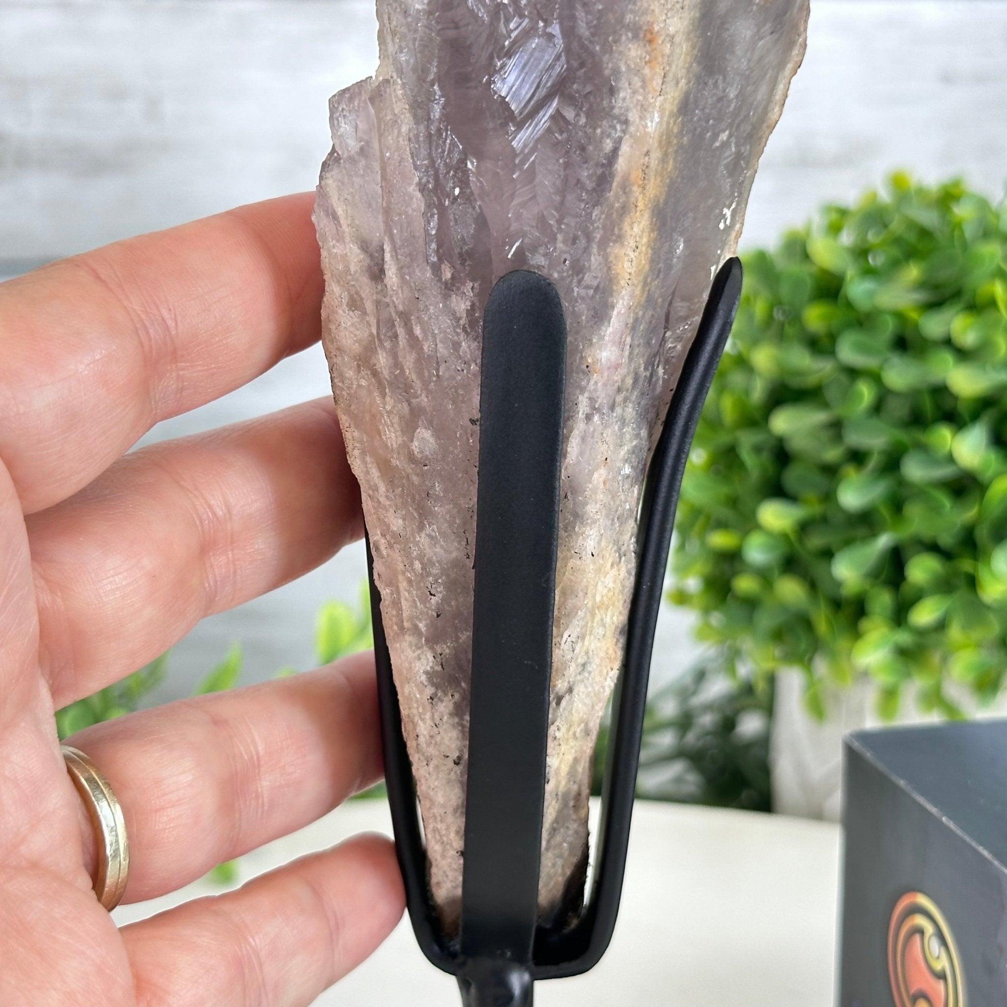 Super Quality Amethyst Wand on a Metal Stand, 2 lbs & 10.7" Tall #3123AM-008 - Brazil GemsBrazil GemsSuper Quality Amethyst Wand on a Metal Stand, 2 lbs & 10.7" Tall #3123AM-008Clusters on Fixed Bases3123AM-008