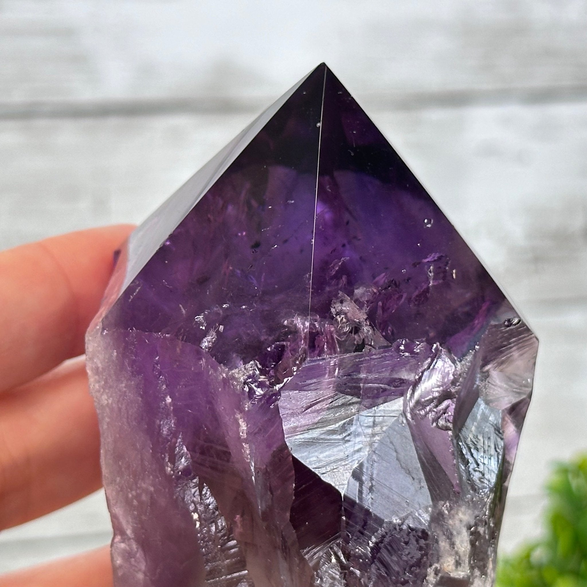 Super Quality Amethyst Wand on a Metal Stand, 2 lbs & 10.7" Tall #3123AM-008 - Brazil GemsBrazil GemsSuper Quality Amethyst Wand on a Metal Stand, 2 lbs & 10.7" Tall #3123AM-008Clusters on Fixed Bases3123AM-008