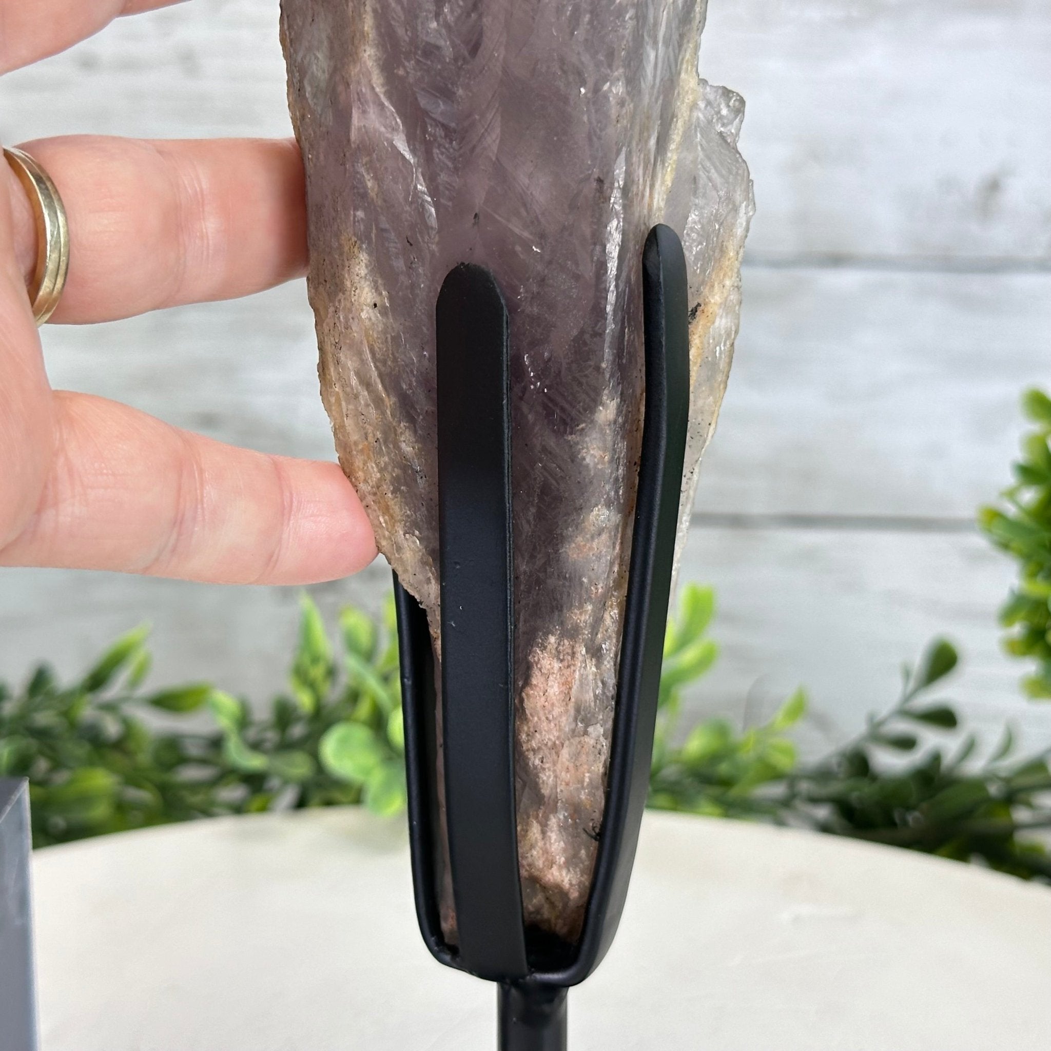 Super Quality Amethyst Wand on a Metal Stand, 2 lbs & 10.7" Tall #3123AM-008 - Brazil GemsBrazil GemsSuper Quality Amethyst Wand on a Metal Stand, 2 lbs & 10.7" Tall #3123AM-008Clusters on Fixed Bases3123AM-008