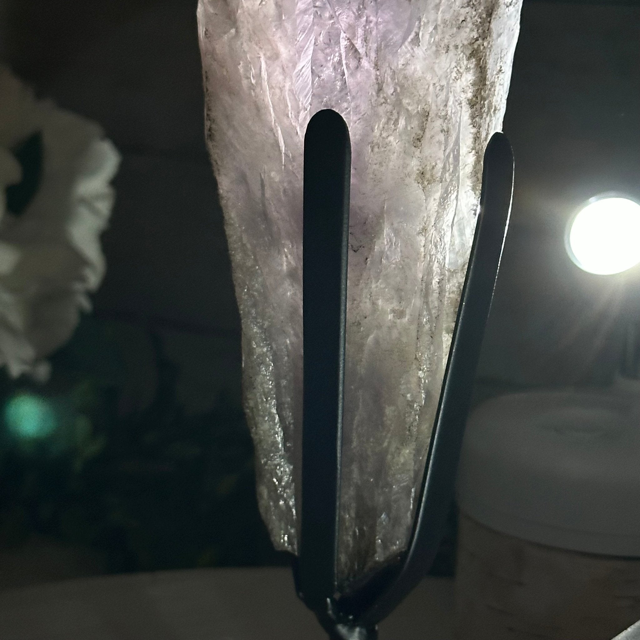 Super Quality Amethyst Wand on a Metal Stand, 2 lbs & 10.7" Tall #3123AM-009 - Brazil GemsBrazil GemsSuper Quality Amethyst Wand on a Metal Stand, 2 lbs & 10.7" Tall #3123AM-009Clusters on Fixed Bases3123AM-009