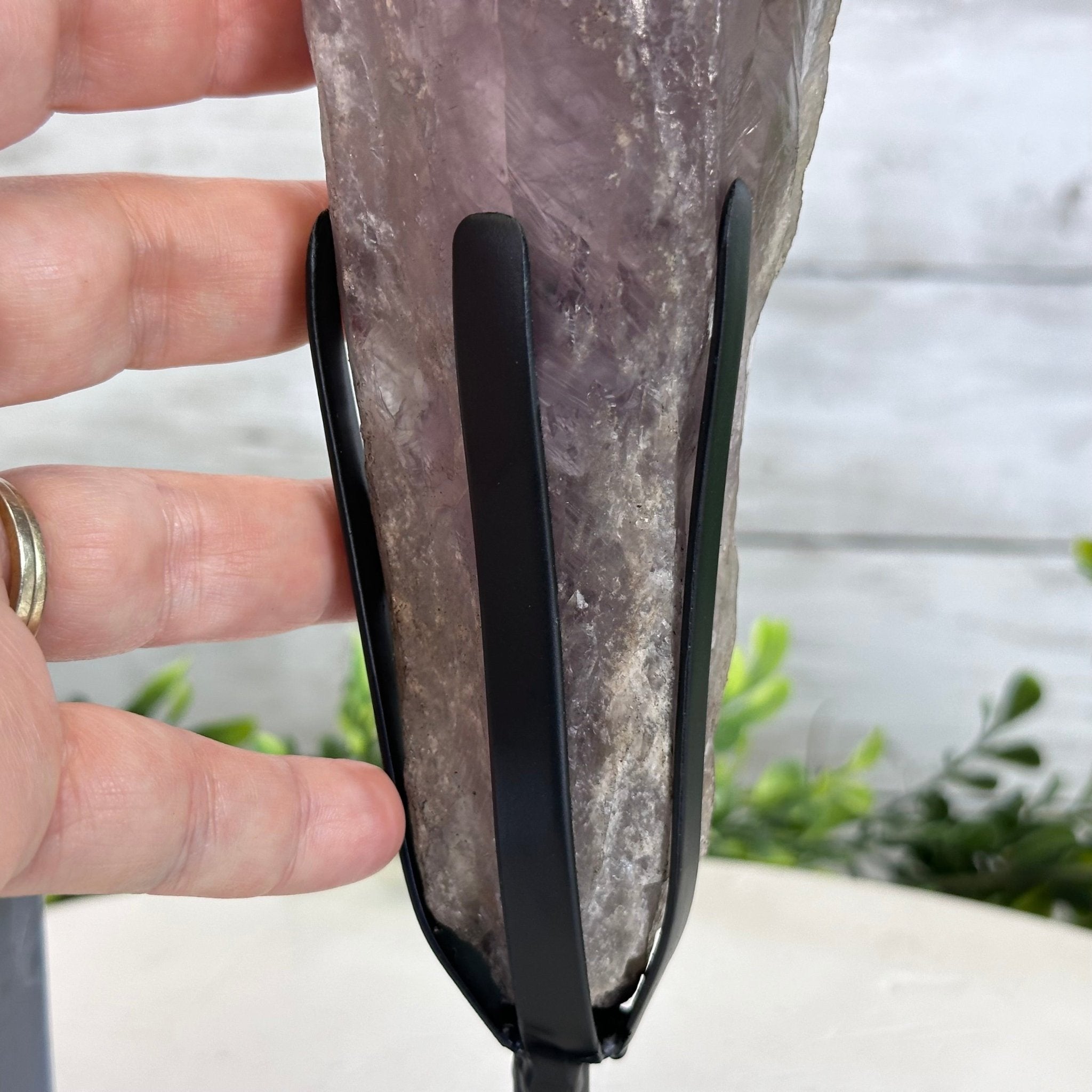 Super Quality Amethyst Wand on a Metal Stand, 2 lbs & 10.7" Tall #3123AM-009 - Brazil GemsBrazil GemsSuper Quality Amethyst Wand on a Metal Stand, 2 lbs & 10.7" Tall #3123AM-009Clusters on Fixed Bases3123AM-009