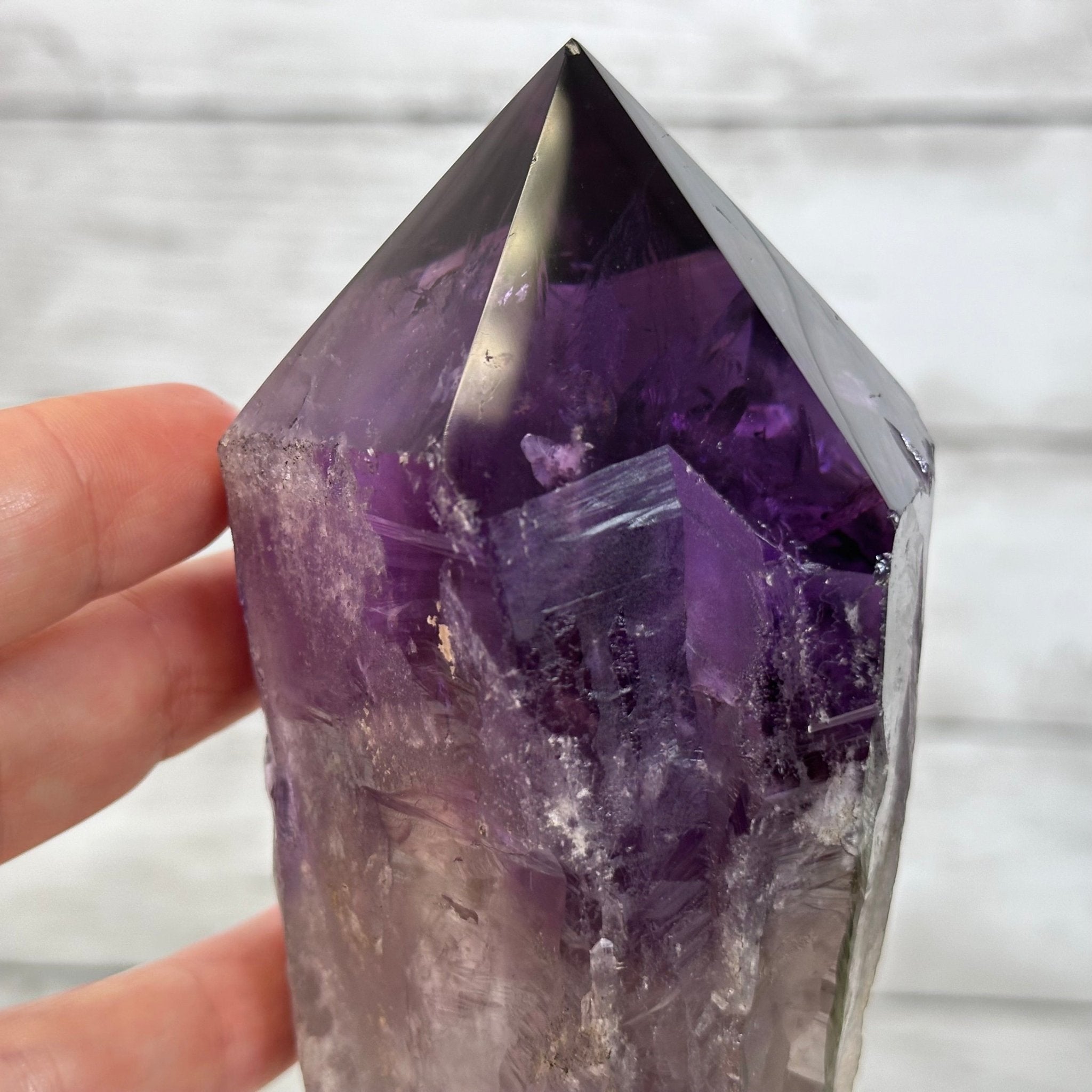 Super Quality Amethyst Wand on a Metal Stand, 2 lbs & 10.7" Tall #3123AM-009 - Brazil GemsBrazil GemsSuper Quality Amethyst Wand on a Metal Stand, 2 lbs & 10.7" Tall #3123AM-009Clusters on Fixed Bases3123AM-009