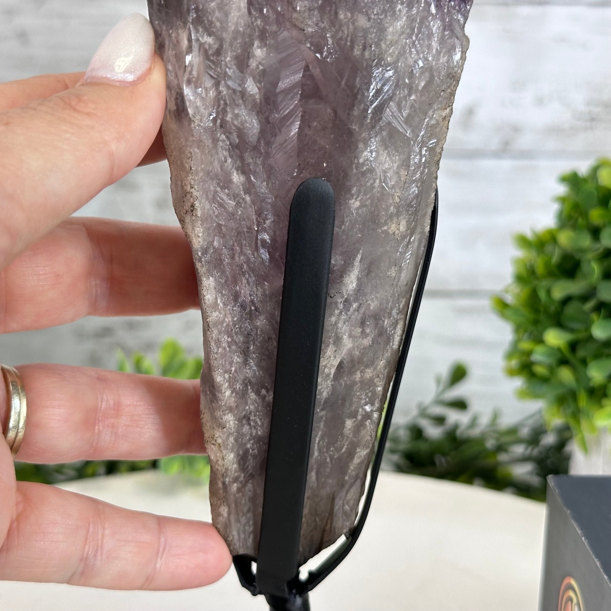 Super Quality Amethyst Wand on a Metal Stand, 2 lbs & 10.7" Tall #3123AM-009 - Brazil GemsBrazil GemsSuper Quality Amethyst Wand on a Metal Stand, 2 lbs & 10.7" Tall #3123AM-009Clusters on Fixed Bases3123AM-009