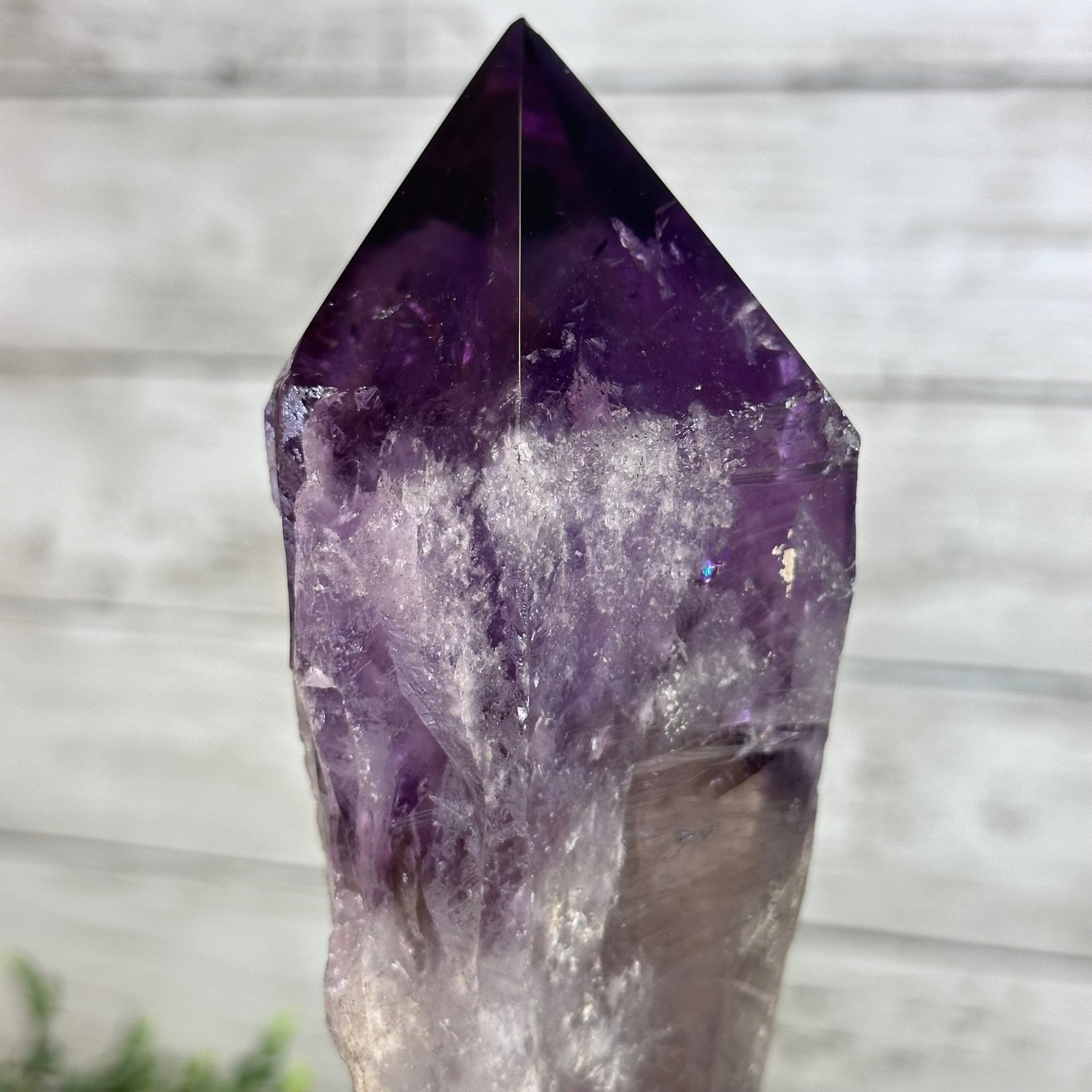 Super Quality Amethyst Wand on a Metal Stand, 2 lbs & 10.7" Tall #3123AM-009 - Brazil GemsBrazil GemsSuper Quality Amethyst Wand on a Metal Stand, 2 lbs & 10.7" Tall #3123AM-009Clusters on Fixed Bases3123AM-009