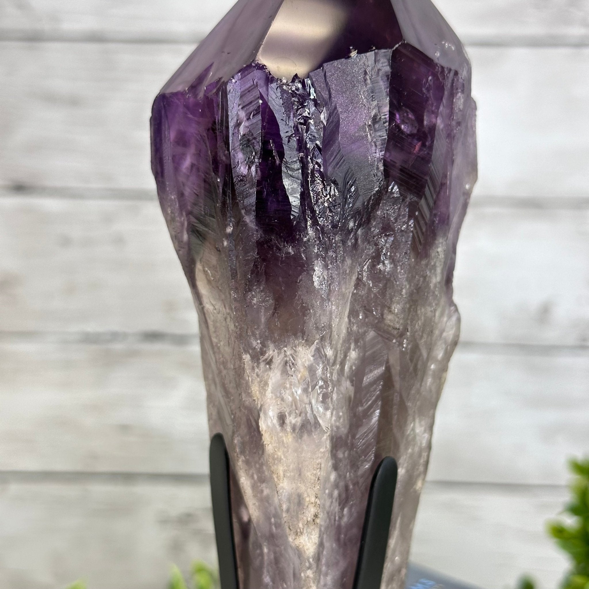 Super Quality Amethyst Wand on a Metal Stand, 2 lbs & 10.7" Tall #3123AM-009 - Brazil GemsBrazil GemsSuper Quality Amethyst Wand on a Metal Stand, 2 lbs & 10.7" Tall #3123AM-009Clusters on Fixed Bases3123AM-009