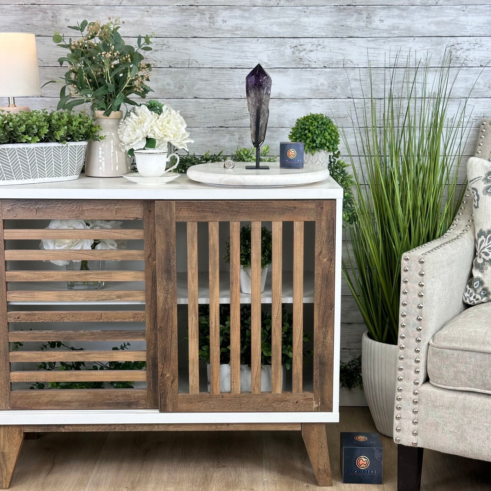 Super Quality Amethyst Wand on a Metal Stand, 2 lbs & 10.7" Tall #3123AM-009 - Brazil GemsBrazil GemsSuper Quality Amethyst Wand on a Metal Stand, 2 lbs & 10.7" Tall #3123AM-009Clusters on Fixed Bases3123AM-009