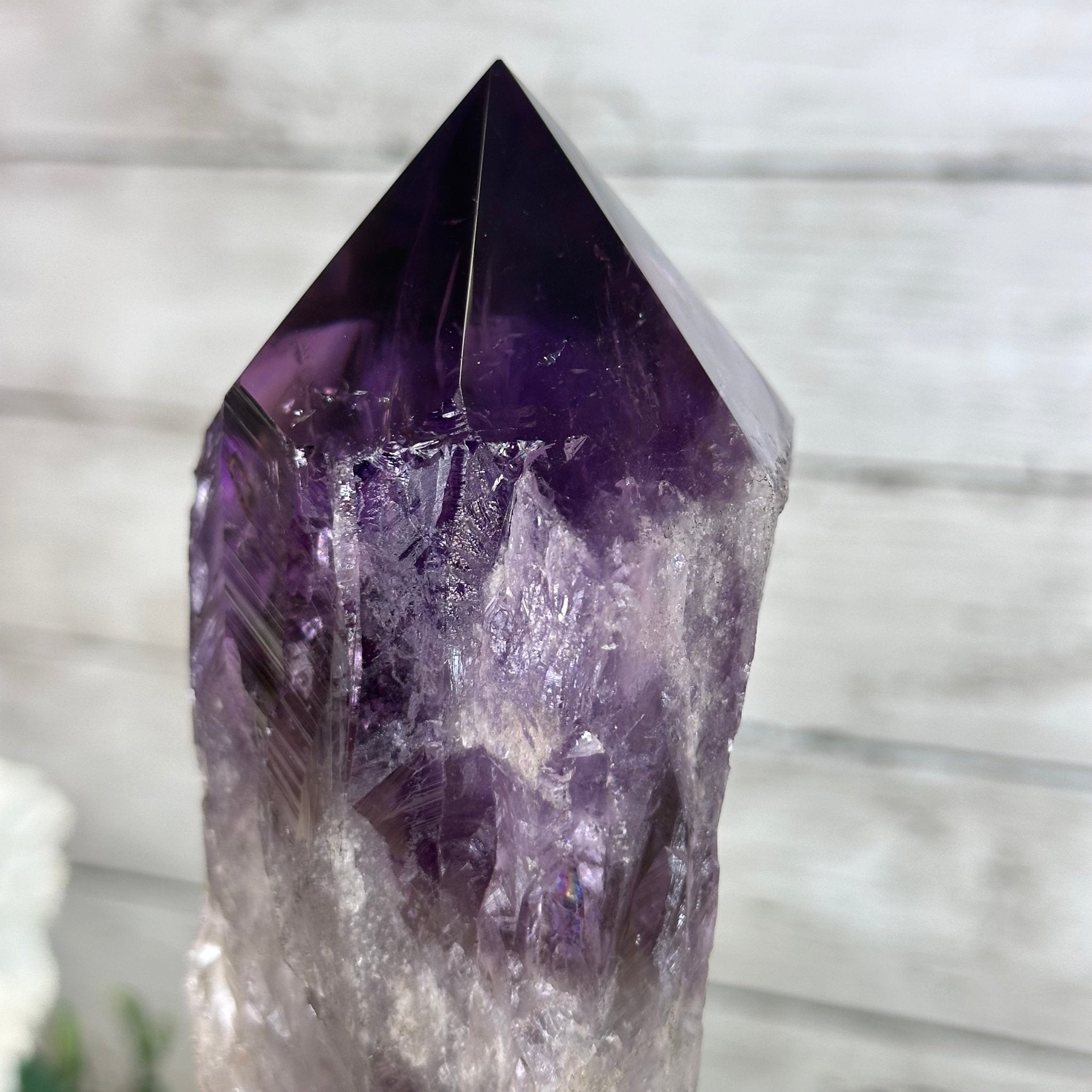 Super Quality Amethyst Wand on a Metal Stand, 2 lbs & 10.7" Tall #3123AM-009 - Brazil GemsBrazil GemsSuper Quality Amethyst Wand on a Metal Stand, 2 lbs & 10.7" Tall #3123AM-009Clusters on Fixed Bases3123AM-009