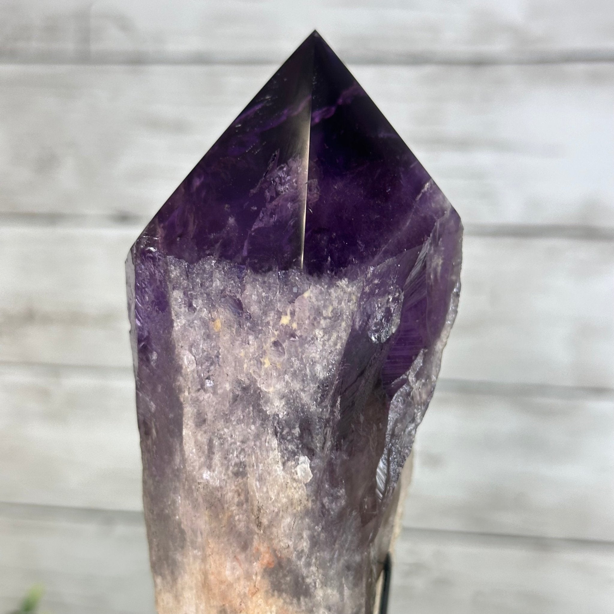 Super Quality Amethyst Wand on a Metal Stand, 2.1 lbs & 10.6" Tall #3123AM-010 - Brazil GemsBrazil GemsSuper Quality Amethyst Wand on a Metal Stand, 2.1 lbs & 10.6" Tall #3123AM-010Clusters on Fixed Bases3123AM-010