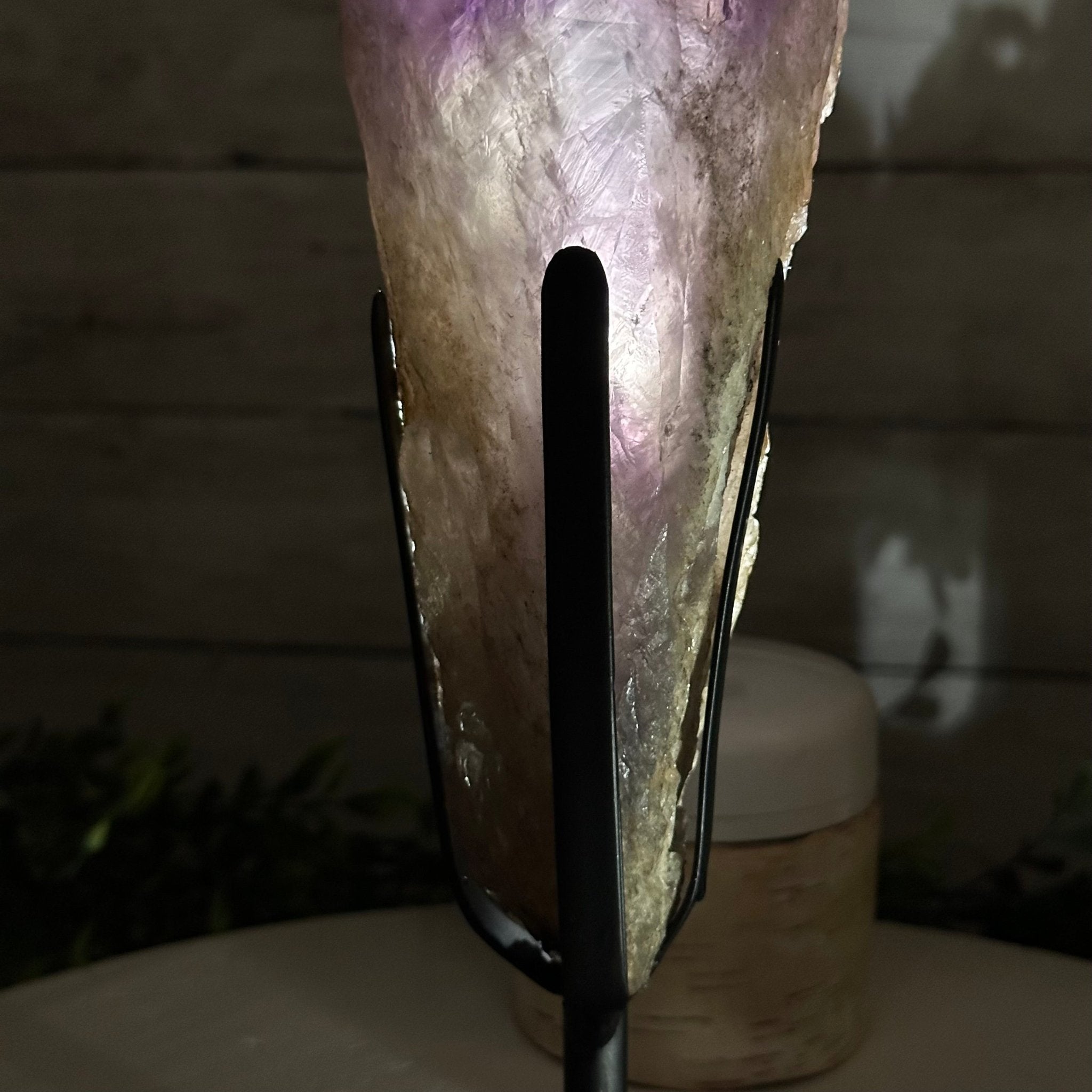 Super Quality Amethyst Wand on a Metal Stand, 2.1 lbs & 10.6" Tall #3123AM-010 - Brazil GemsBrazil GemsSuper Quality Amethyst Wand on a Metal Stand, 2.1 lbs & 10.6" Tall #3123AM-010Clusters on Fixed Bases3123AM-010