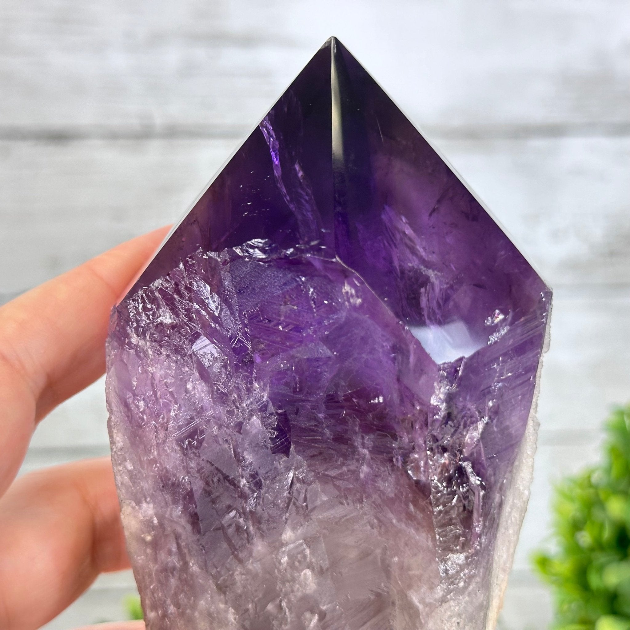 Super Quality Amethyst Wand on a Metal Stand, 2.1 lbs & 10.6" Tall #3123AM-010 - Brazil GemsBrazil GemsSuper Quality Amethyst Wand on a Metal Stand, 2.1 lbs & 10.6" Tall #3123AM-010Clusters on Fixed Bases3123AM-010