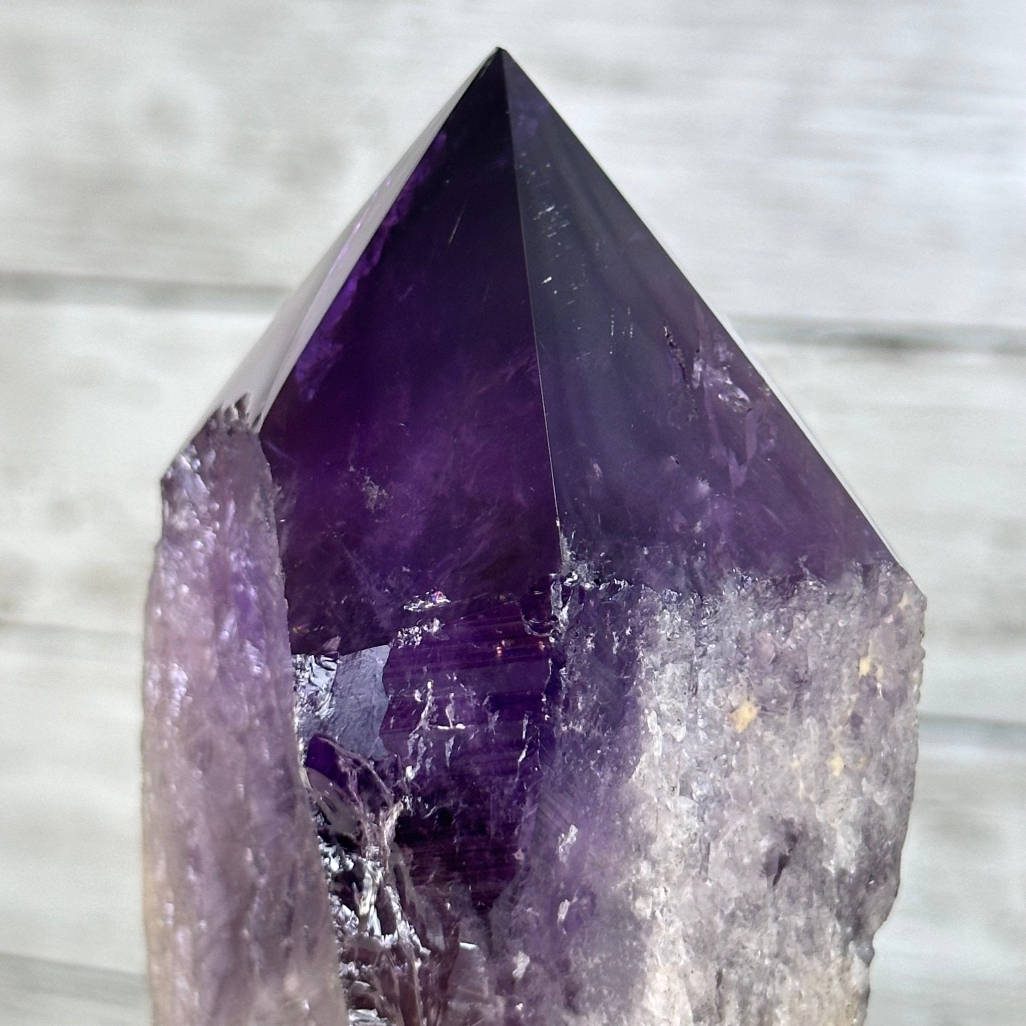 Super Quality Amethyst Wand on a Metal Stand, 2.1 lbs & 10.6" Tall #3123AM-010 - Brazil GemsBrazil GemsSuper Quality Amethyst Wand on a Metal Stand, 2.1 lbs & 10.6" Tall #3123AM-010Clusters on Fixed Bases3123AM-010