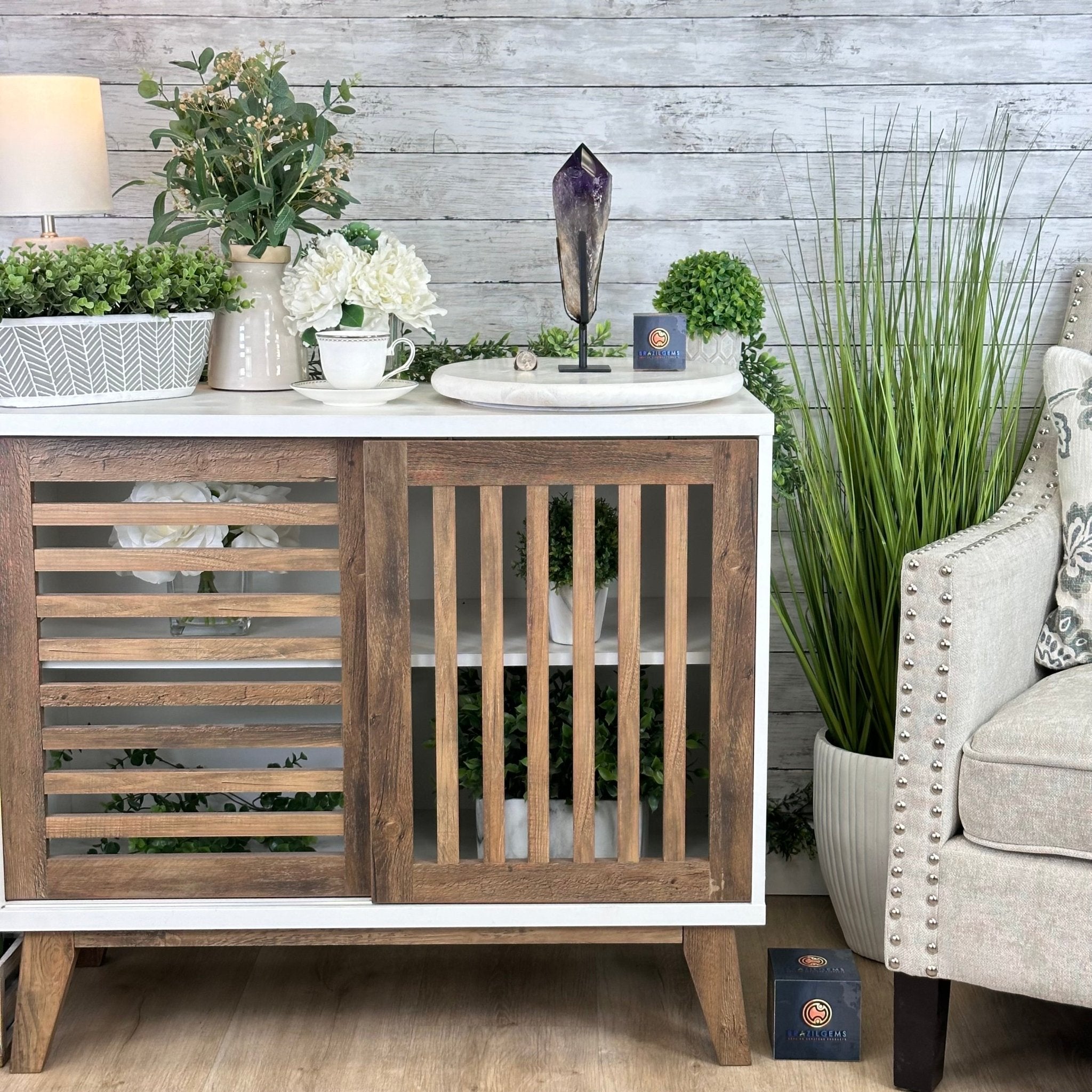 Super Quality Amethyst Wand on a Metal Stand, 2.1 lbs & 10.6" Tall #3123AM-010 - Brazil GemsBrazil GemsSuper Quality Amethyst Wand on a Metal Stand, 2.1 lbs & 10.6" Tall #3123AM-010Clusters on Fixed Bases3123AM-010