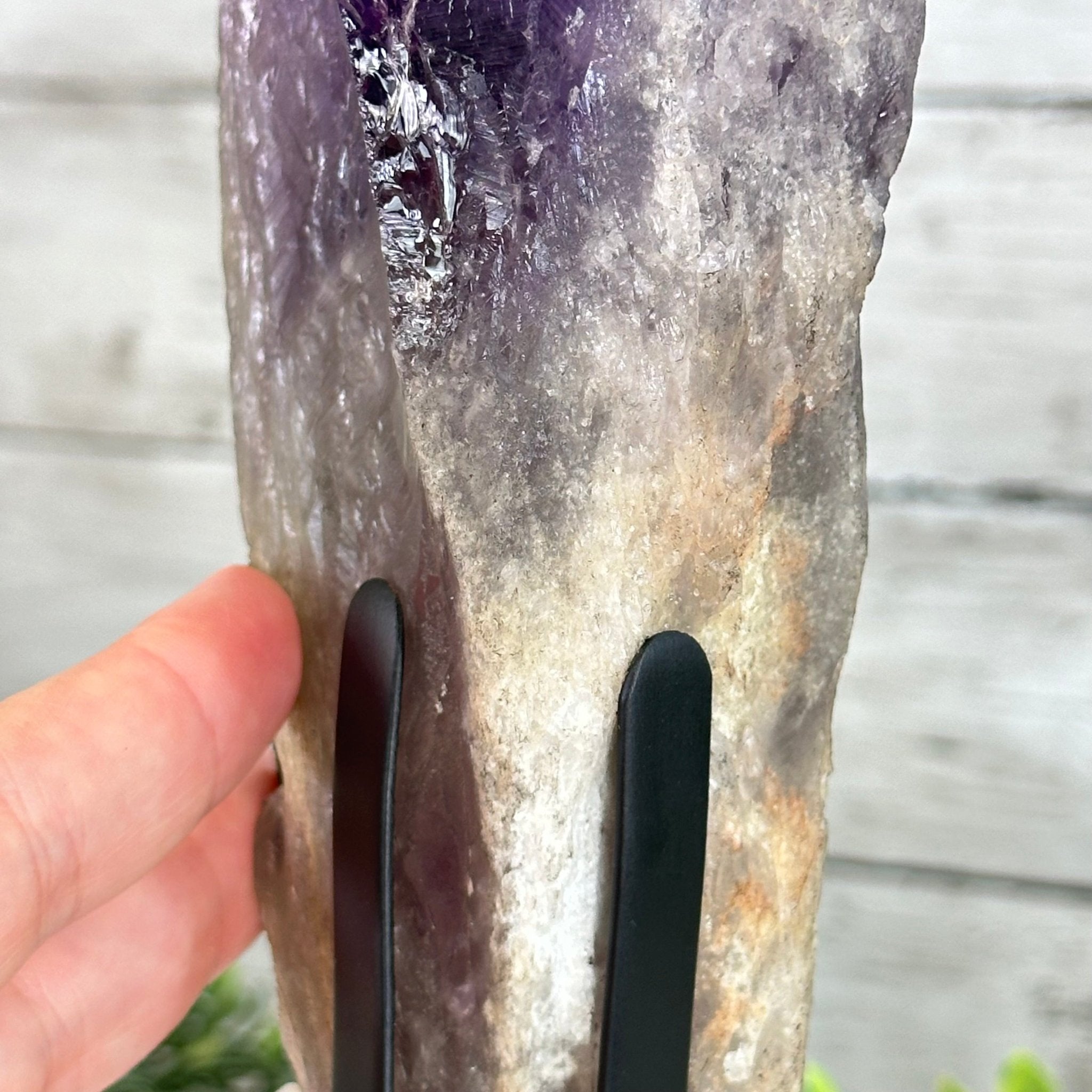 Super Quality Amethyst Wand on a Metal Stand, 2.1 lbs & 10.6" Tall #3123AM-010 - Brazil GemsBrazil GemsSuper Quality Amethyst Wand on a Metal Stand, 2.1 lbs & 10.6" Tall #3123AM-010Clusters on Fixed Bases3123AM-010