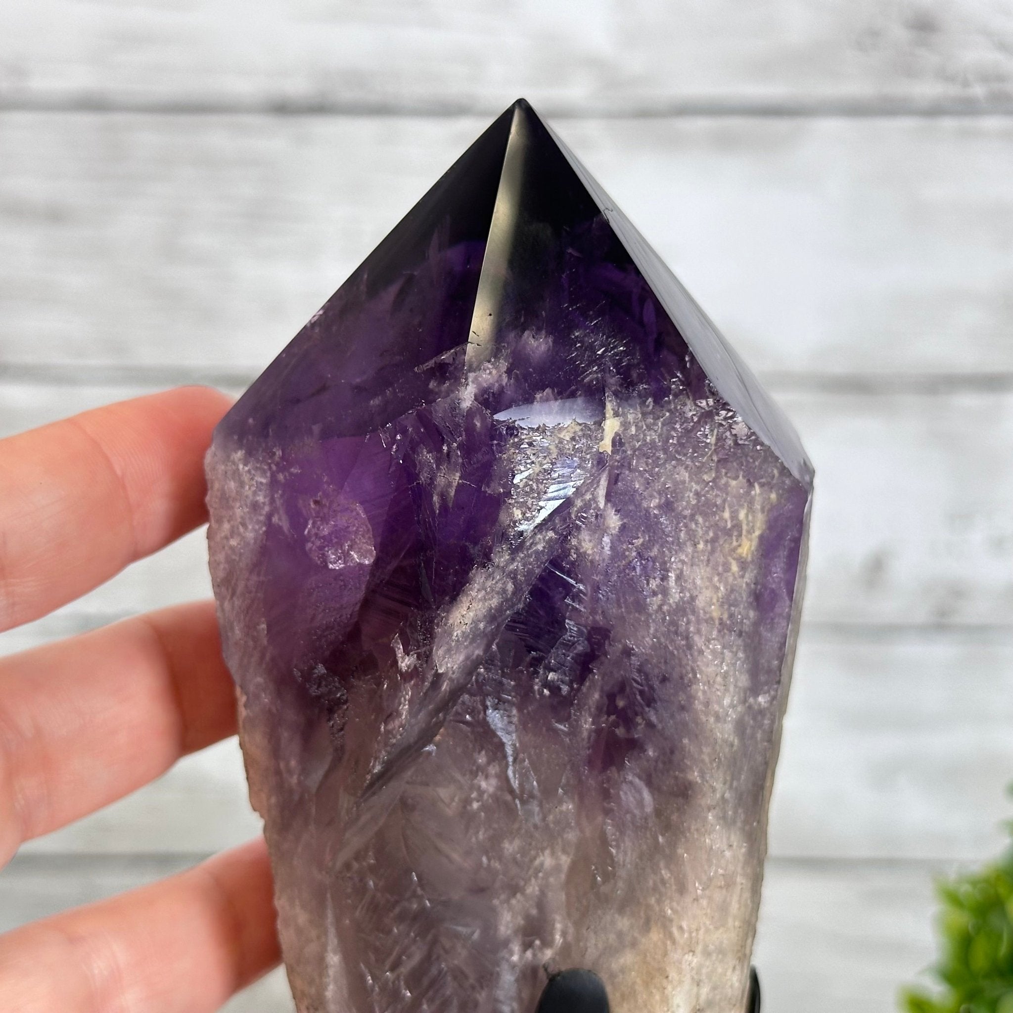 Super Quality Amethyst Wand on a Metal Stand, 2.1 lbs & 10.6" Tall #3123AM-010 - Brazil GemsBrazil GemsSuper Quality Amethyst Wand on a Metal Stand, 2.1 lbs & 10.6" Tall #3123AM-010Clusters on Fixed Bases3123AM-010