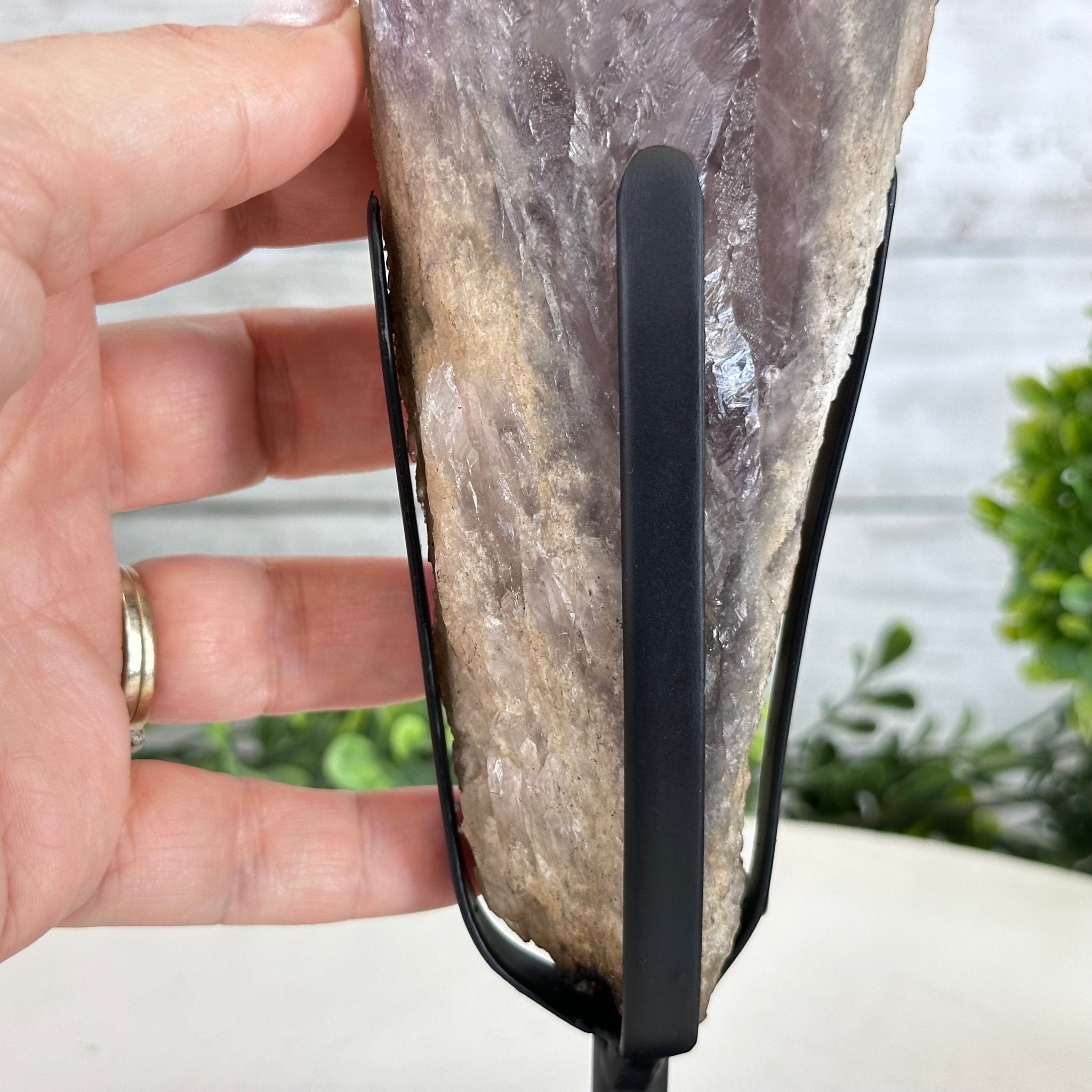 Super Quality Amethyst Wand on a Metal Stand, 2.1 lbs & 10.6" Tall #3123AM-010 - Brazil GemsBrazil GemsSuper Quality Amethyst Wand on a Metal Stand, 2.1 lbs & 10.6" Tall #3123AM-010Clusters on Fixed Bases3123AM-010