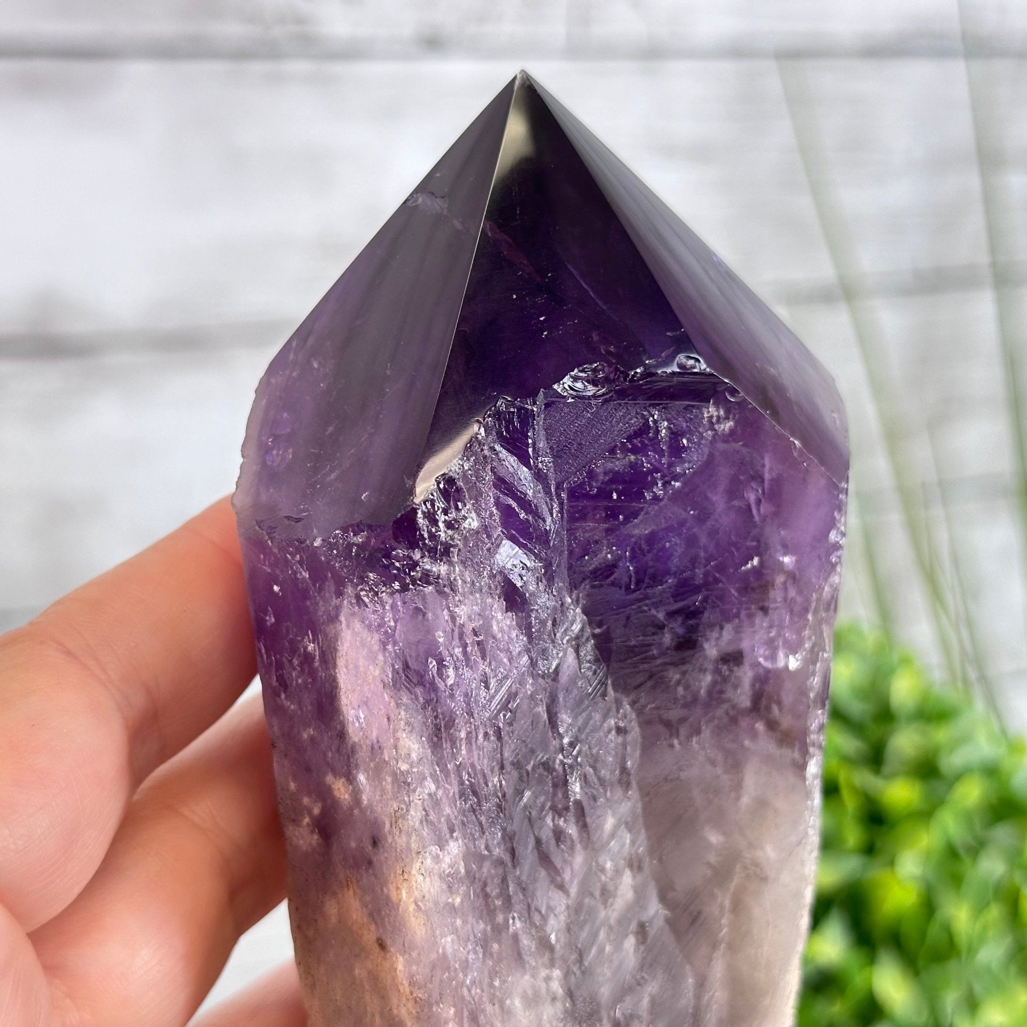 Super Quality Amethyst Wand on a Metal Stand, 2.1 lbs & 10.6" Tall #3123AM-010 - Brazil GemsBrazil GemsSuper Quality Amethyst Wand on a Metal Stand, 2.1 lbs & 10.6" Tall #3123AM-010Clusters on Fixed Bases3123AM-010