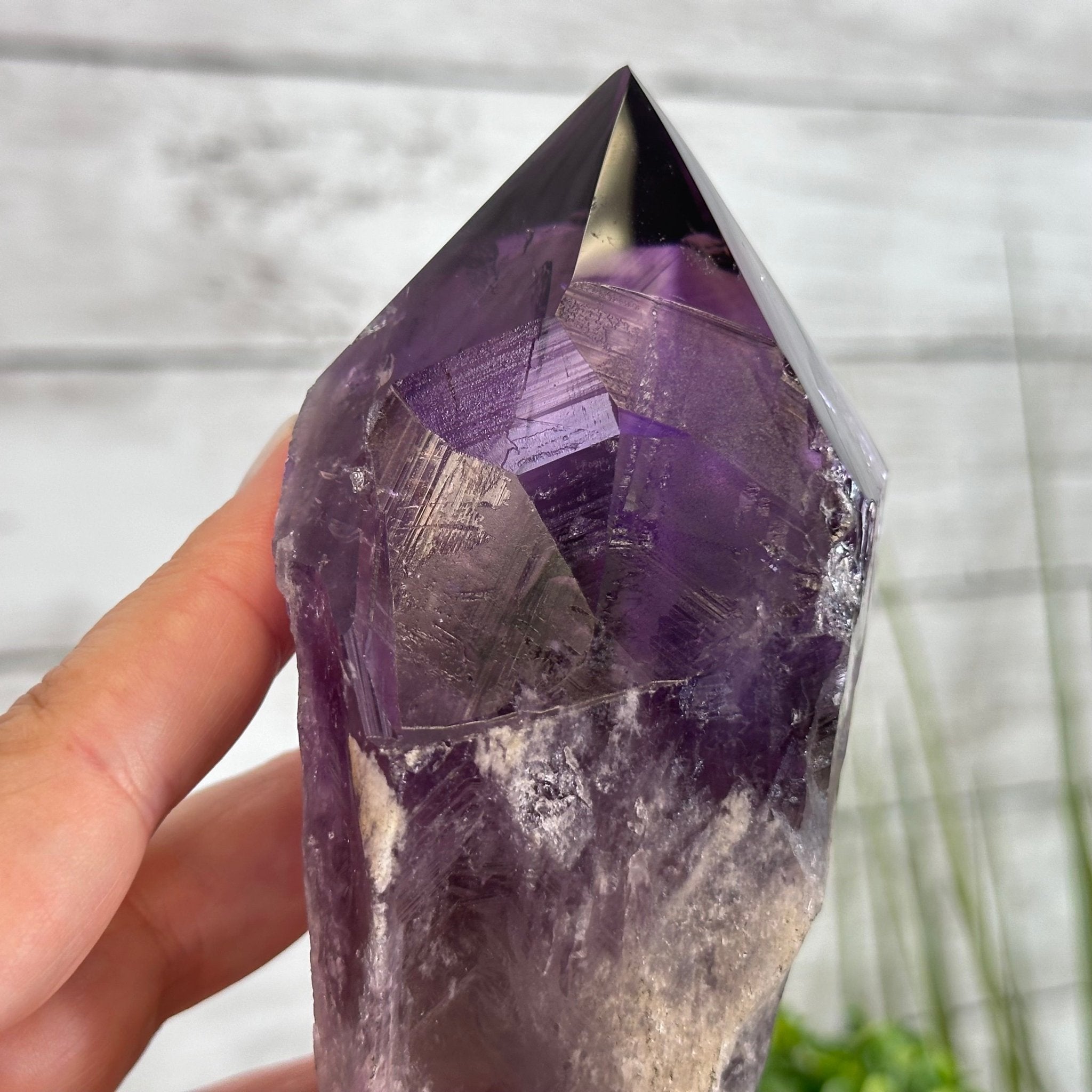 Super Quality Amethyst Wand on a Metal Stand, 2.6 lbs & 13.4" Tall #3123AM-012 - Brazil GemsBrazil GemsSuper Quality Amethyst Wand on a Metal Stand, 2.6 lbs & 13.4" Tall #3123AM-012Clusters on Fixed Bases3123AM-012
