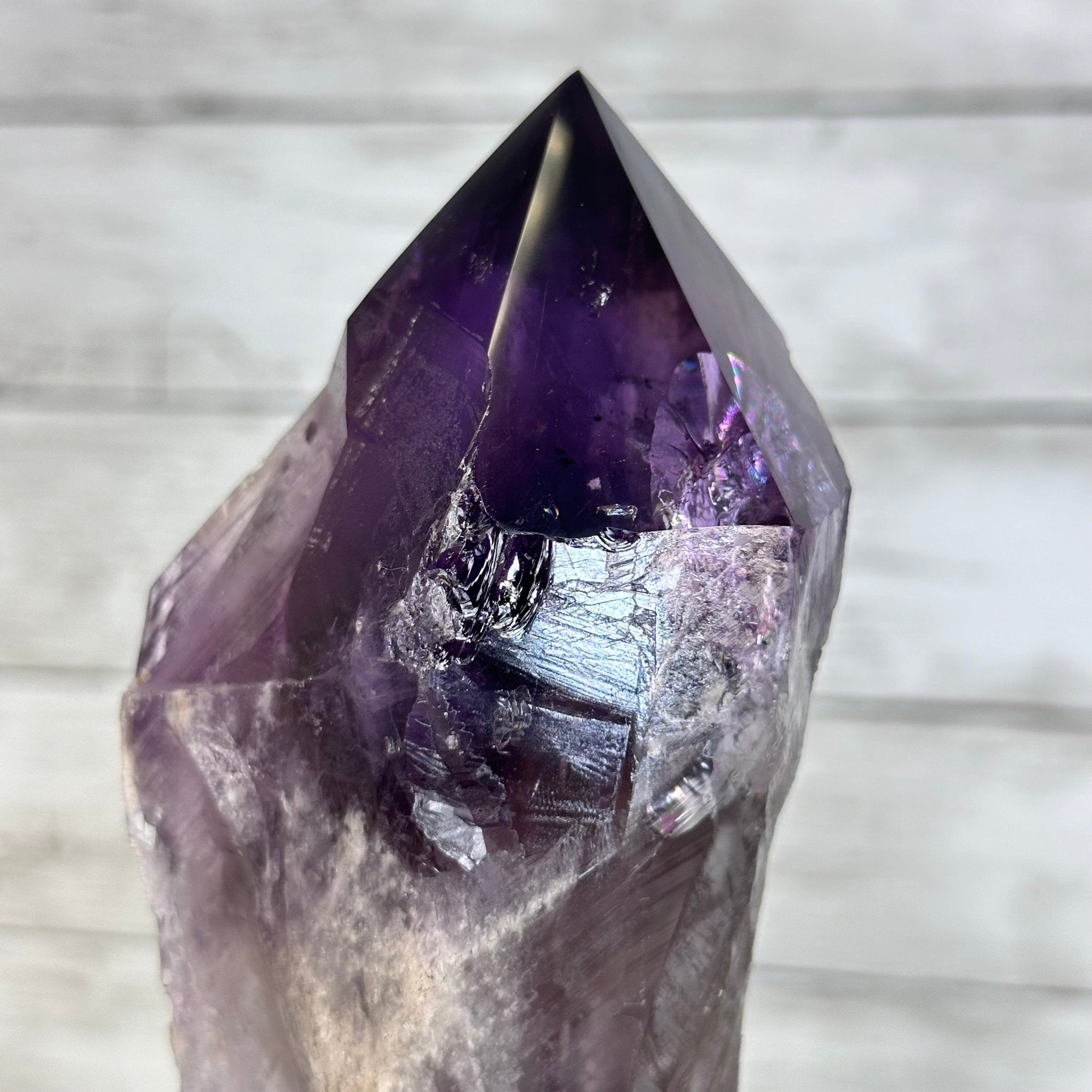 Super Quality Amethyst Wand on a Metal Stand, 2.6 lbs & 13.4" Tall #3123AM-012 - Brazil GemsBrazil GemsSuper Quality Amethyst Wand on a Metal Stand, 2.6 lbs & 13.4" Tall #3123AM-012Clusters on Fixed Bases3123AM-012