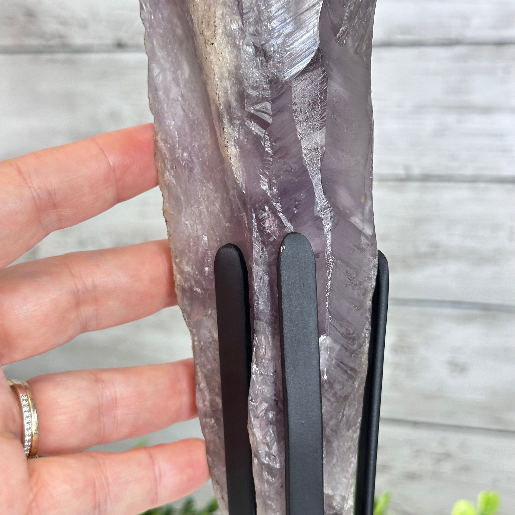 Super Quality Amethyst Wand on a Metal Stand, 2.6 lbs & 13.4" Tall #3123AM-012 - Brazil GemsBrazil GemsSuper Quality Amethyst Wand on a Metal Stand, 2.6 lbs & 13.4" Tall #3123AM-012Clusters on Fixed Bases3123AM-012