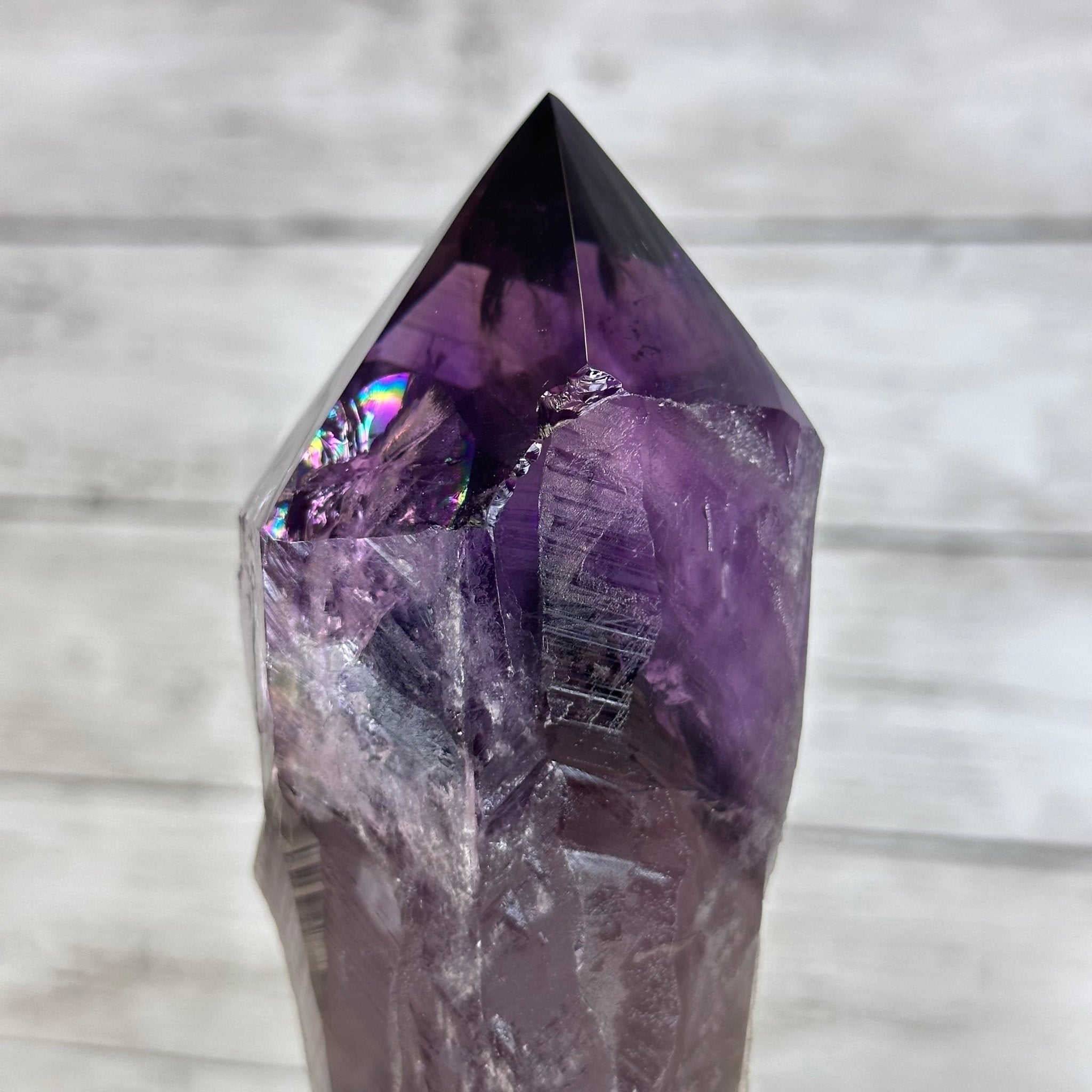 Super Quality Amethyst Wand on a Metal Stand, 2.6 lbs & 13.4" Tall #3123AM-012 - Brazil GemsBrazil GemsSuper Quality Amethyst Wand on a Metal Stand, 2.6 lbs & 13.4" Tall #3123AM-012Clusters on Fixed Bases3123AM-012