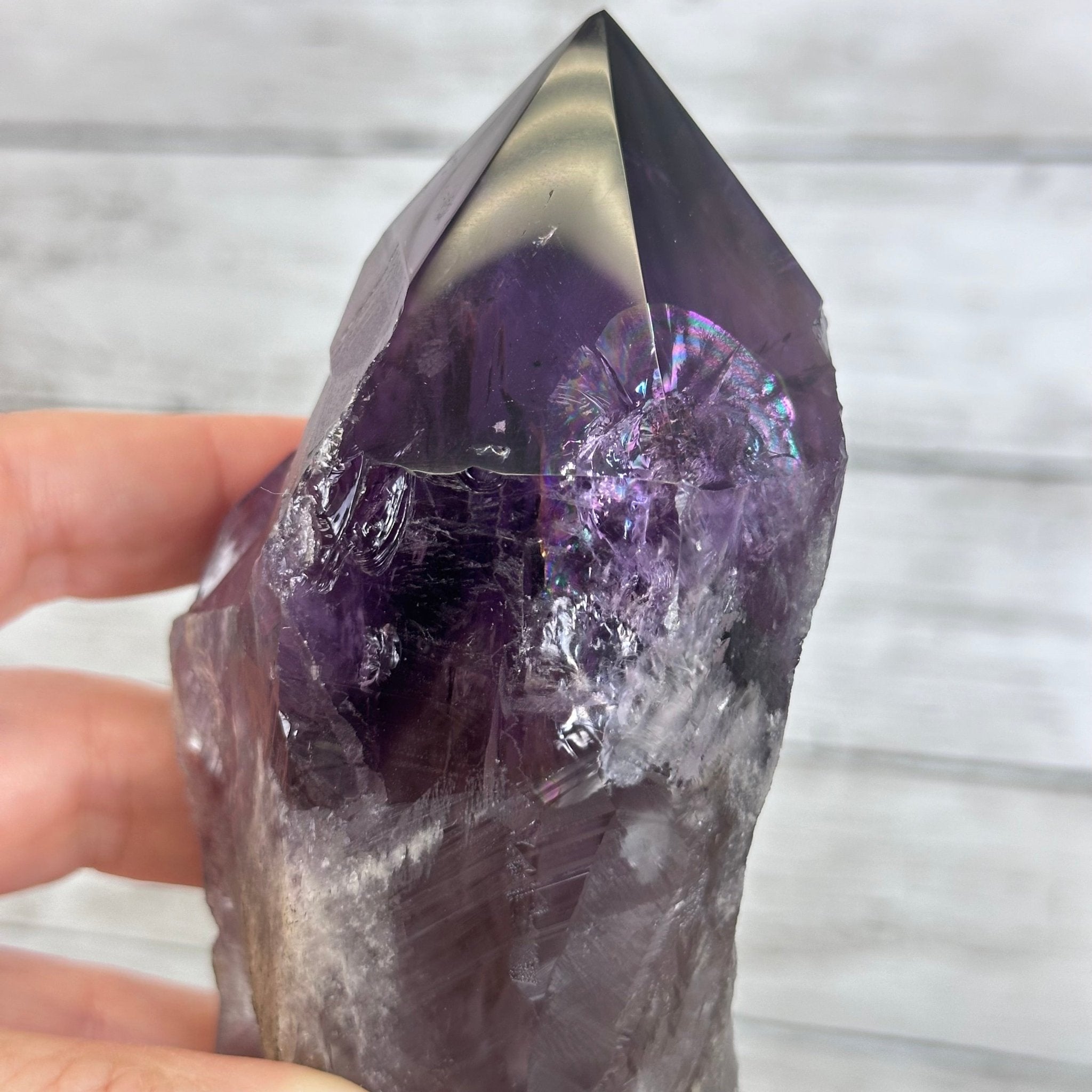 Super Quality Amethyst Wand on a Metal Stand, 2.6 lbs & 13.4" Tall #3123AM-012 - Brazil GemsBrazil GemsSuper Quality Amethyst Wand on a Metal Stand, 2.6 lbs & 13.4" Tall #3123AM-012Clusters on Fixed Bases3123AM-012