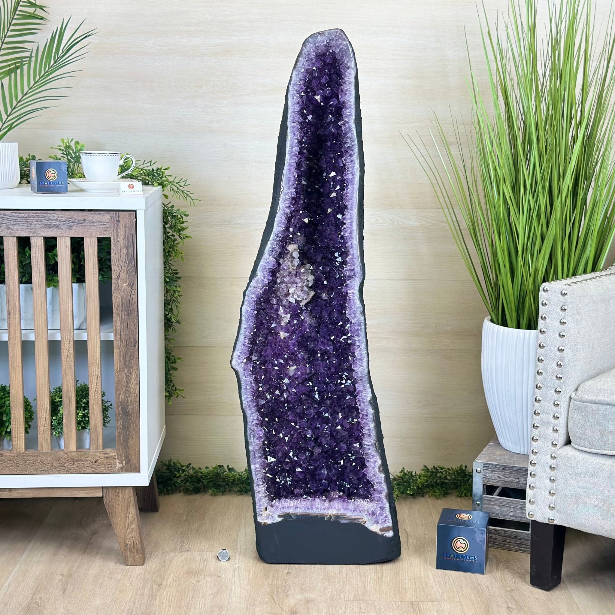 Super Quality Brazilian Amethyst Cathedral, 154.4 lbs & 3 Feet 8.5 Inches Tall #5601 - 1481 - Brazil GemsBrazil GemsSuper Quality Brazilian Amethyst Cathedral, 154.4 lbs & 3 Feet 8.5 Inches Tall #5601 - 1481Cathedrals5601 - 1481