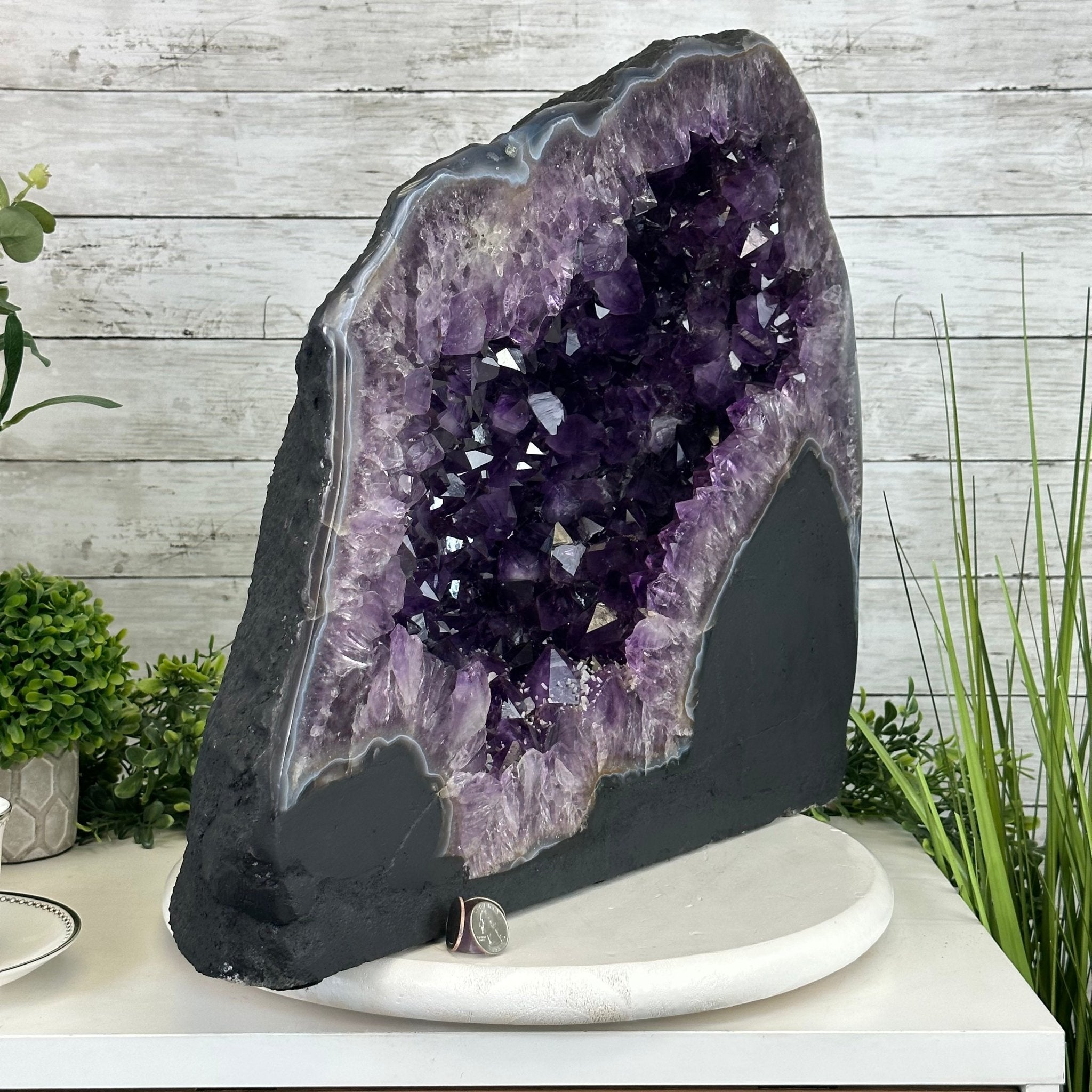 Super Quality Brazilian Amethyst Cathedral, 98.2 lbs & 17.4" Tall, Model #5601-1182 by Brazil Gems - Brazil GemsBrazil GemsSuper Quality Brazilian Amethyst Cathedral, 98.2 lbs & 17.4" Tall, Model #5601-1182 by Brazil GemsCathedrals5601-1182