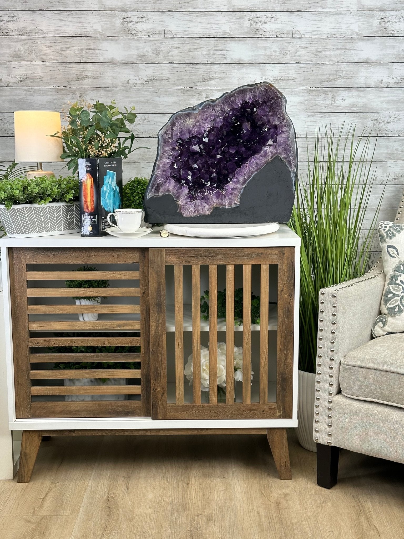 Super Quality Brazilian Amethyst Cathedral, 98.2 lbs & 17.4" Tall, Model #5601-1182 by Brazil Gems - Brazil GemsBrazil GemsSuper Quality Brazilian Amethyst Cathedral, 98.2 lbs & 17.4" Tall, Model #5601-1182 by Brazil GemsCathedrals5601-1182