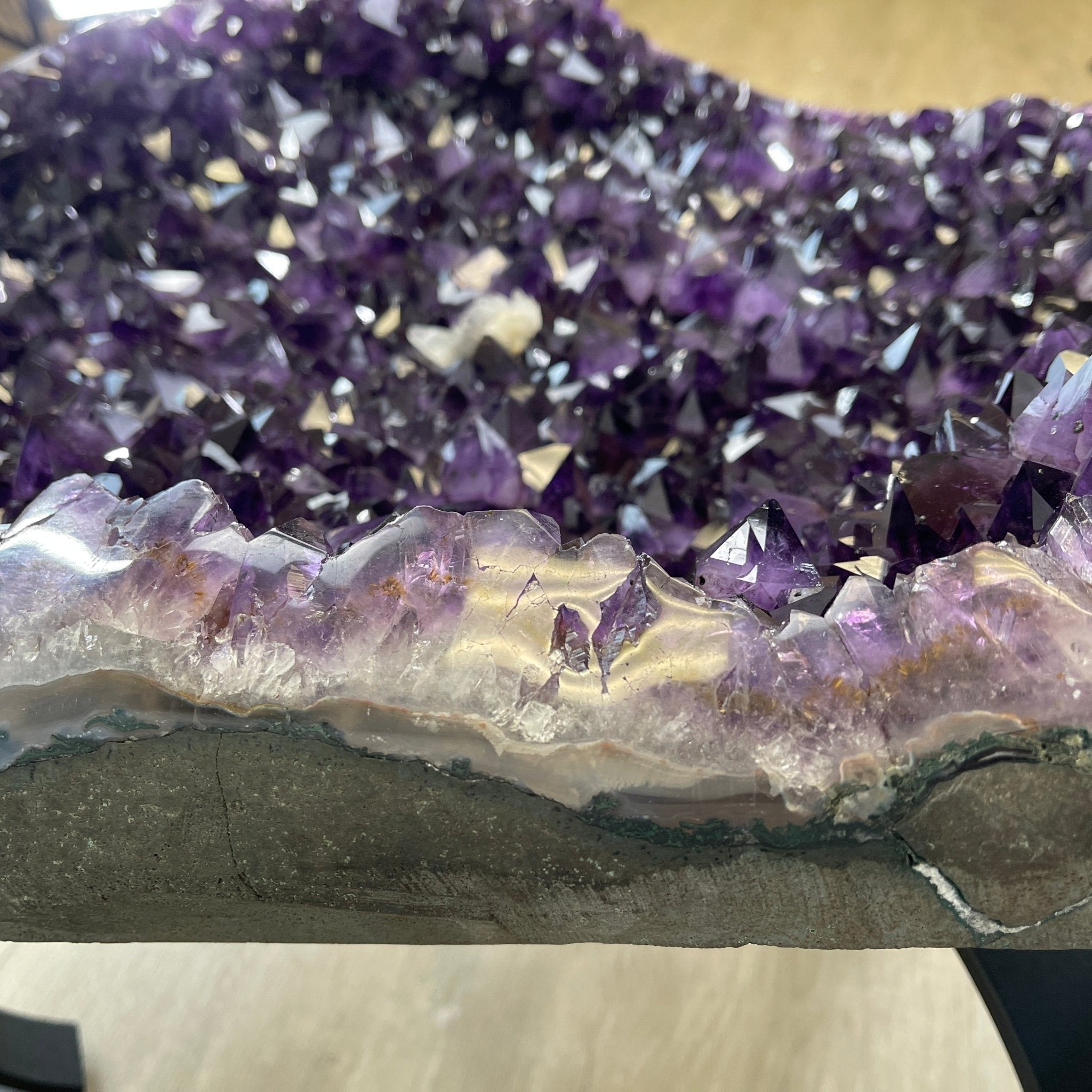 Super Quality Brazilian Amethyst Coffee Table, 152.1 lbs & 16" tall #1385-0080 by Brazil Gems - Brazil GemsBrazil GemsSuper Quality Brazilian Amethyst Coffee Table, 152.1 lbs & 16" tall #1385-0080 by Brazil GemsTables: Coffee1385-0080