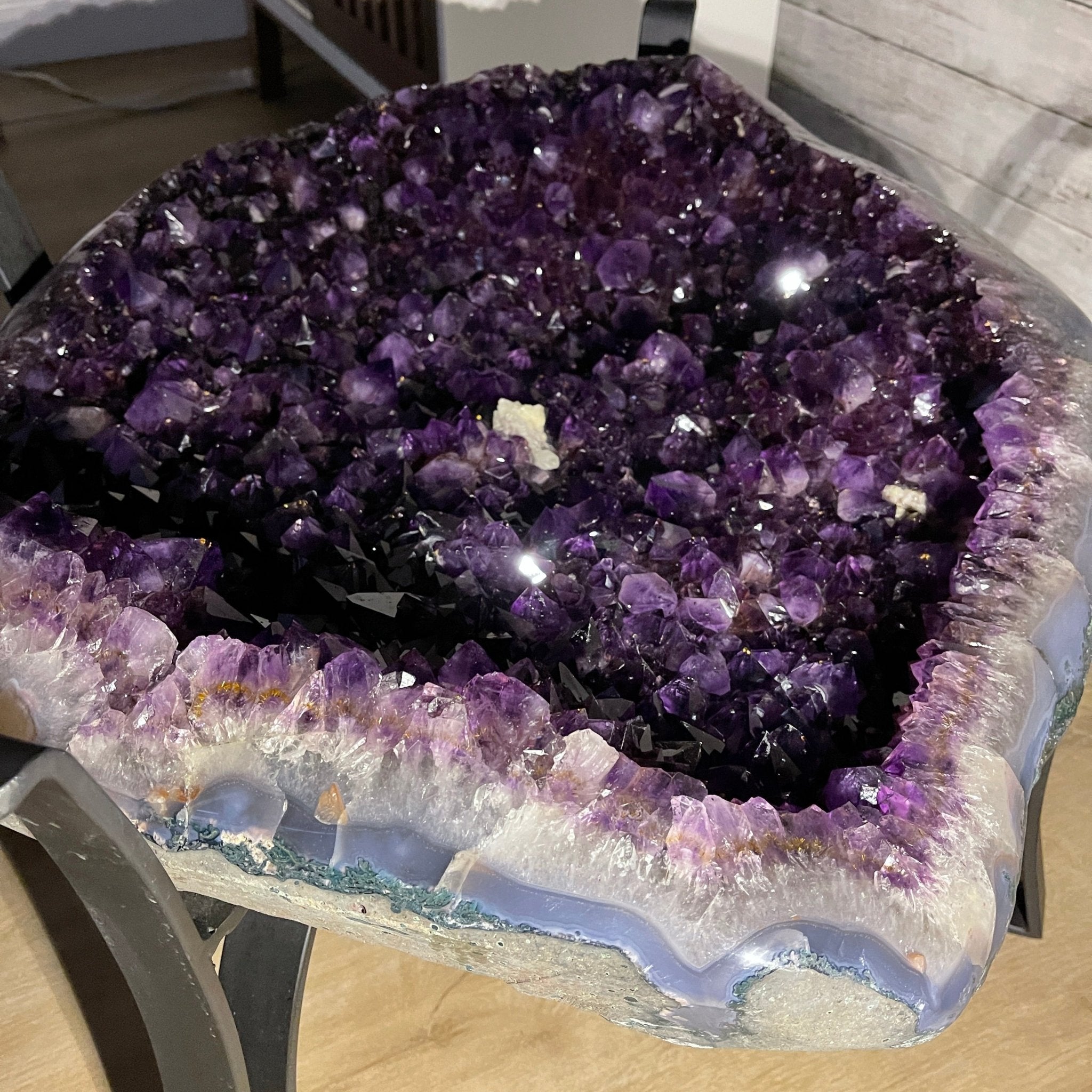 Super Quality Brazilian Amethyst Coffee Table, 152.1 lbs & 16" tall #1385-0080 by Brazil Gems - Brazil GemsBrazil GemsSuper Quality Brazilian Amethyst Coffee Table, 152.1 lbs & 16" tall #1385-0080 by Brazil GemsTables: Coffee1385-0080