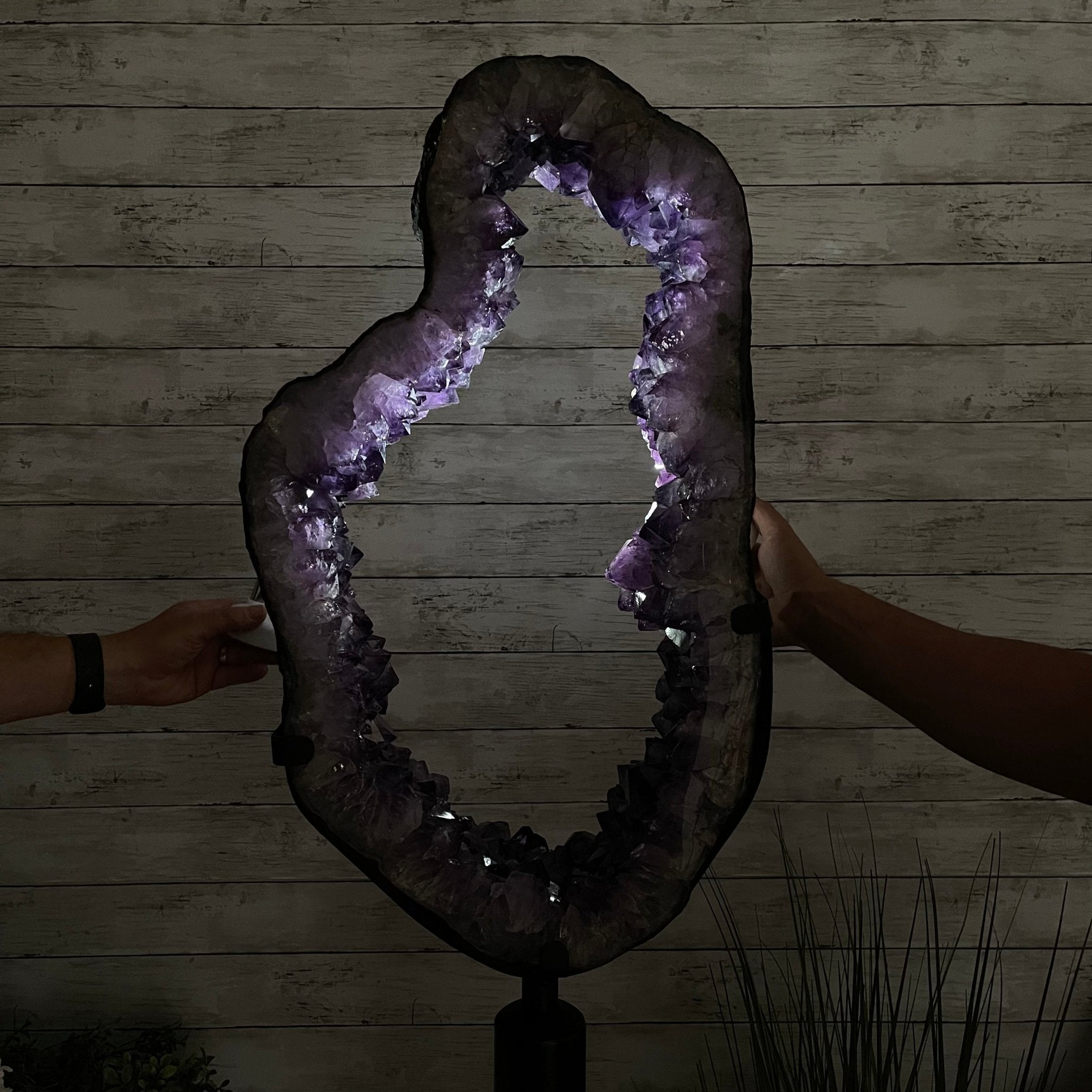 Super Quality Brazilian Amethyst Crystal Portal on a Tall Rotating Stand, 114.7 lbs & 70.5" tall Model #5604-0101 by Brazil Gems - Brazil GemsBrazil GemsSuper Quality Brazilian Amethyst Crystal Portal on a Tall Rotating Stand, 114.7 lbs & 70.5" tall Model #5604-0101 by Brazil GemsPortals on Rotating Bases5604-0101