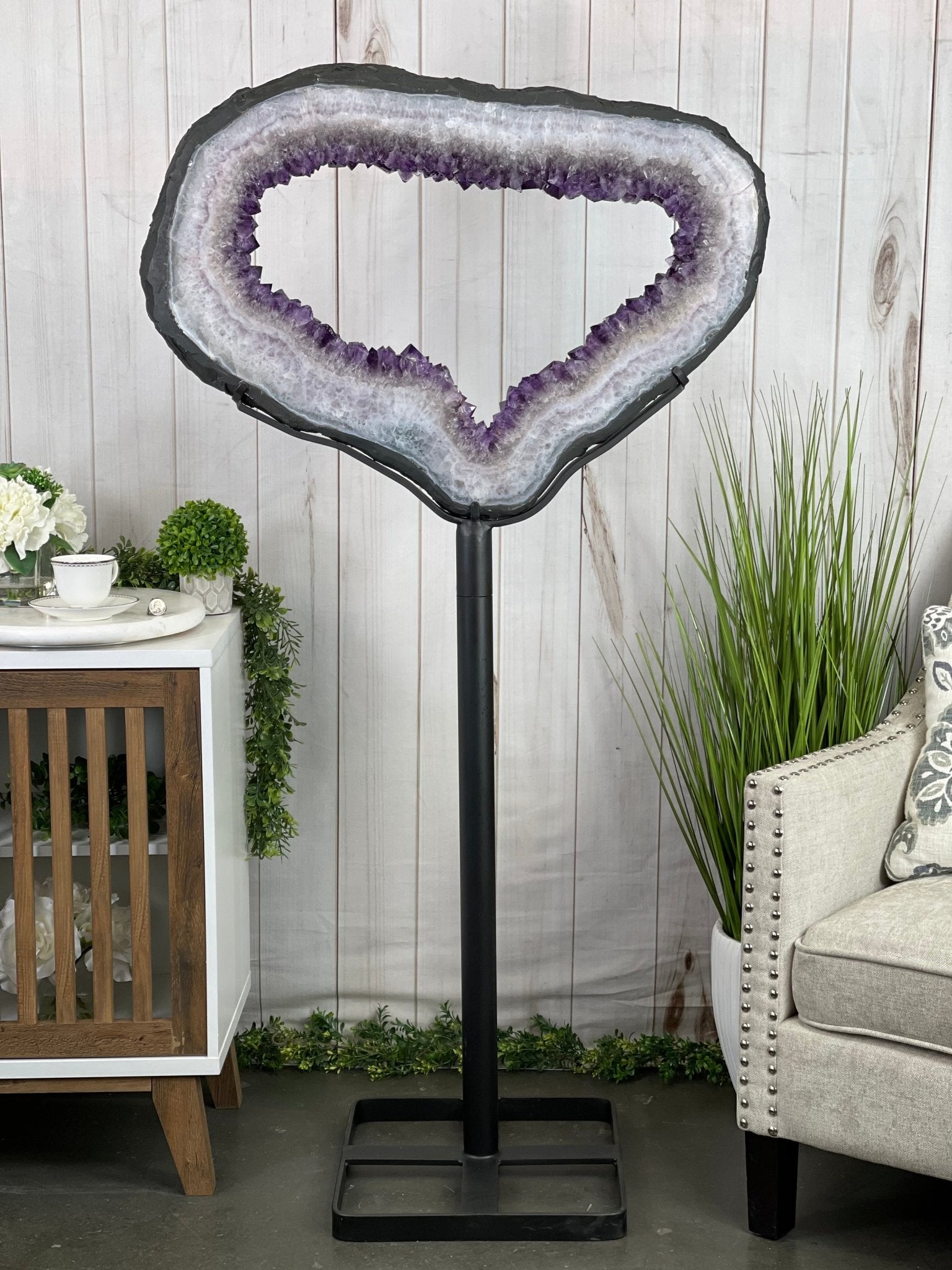 Super Quality Brazilian Amethyst Crystal Portal on a Tall Rotating Stand, 66.8 lbs & 61.9" tall Model #5604-0106 by Brazil Gems - Brazil GemsBrazil GemsSuper Quality Brazilian Amethyst Crystal Portal on a Tall Rotating Stand, 66.8 lbs & 61.9" tall Model #5604-0106 by Brazil GemsPortals on Rotating Bases5604-0106