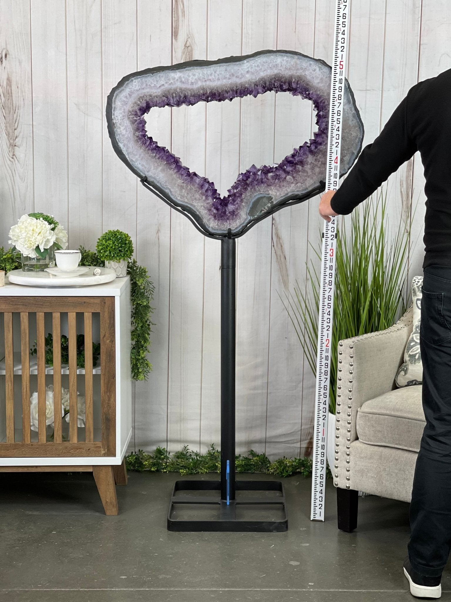 Super Quality Brazilian Amethyst Crystal Portal on a Tall Rotating Stand, 66.8 lbs & 61.9" tall Model #5604-0106 by Brazil Gems - Brazil GemsBrazil GemsSuper Quality Brazilian Amethyst Crystal Portal on a Tall Rotating Stand, 66.8 lbs & 61.9" tall Model #5604-0106 by Brazil GemsPortals on Rotating Bases5604-0106