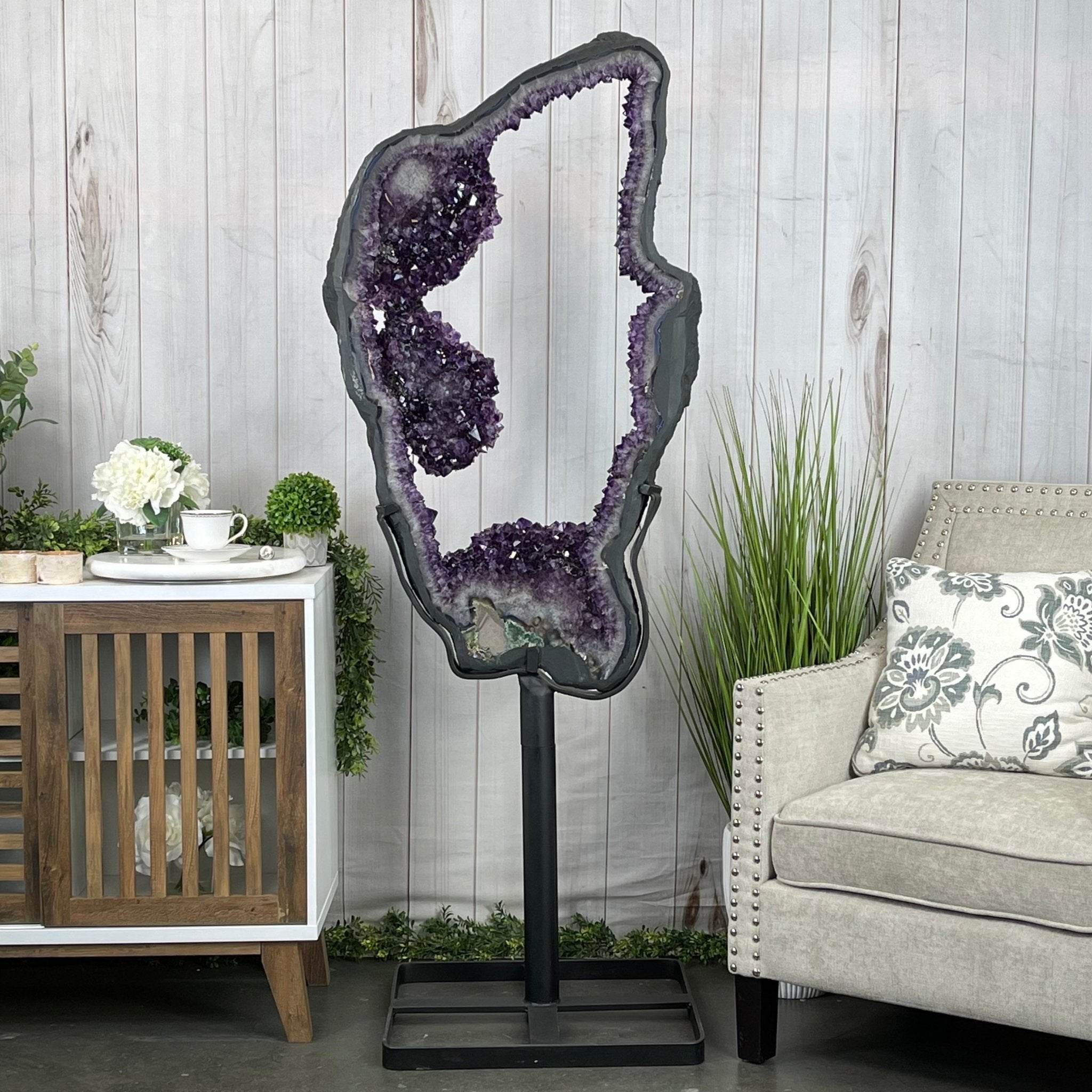 Super Quality Brazilian Amethyst Crystal Portal on a Tall Rotating Stand, 82.2 lbs & 67.25" tall Model #5604-0108 by Brazil Gems - Brazil GemsBrazil GemsSuper Quality Brazilian Amethyst Crystal Portal on a Tall Rotating Stand, 82.2 lbs & 67.25" tall Model #5604-0108 by Brazil GemsPortals on Rotating Bases5604-0108