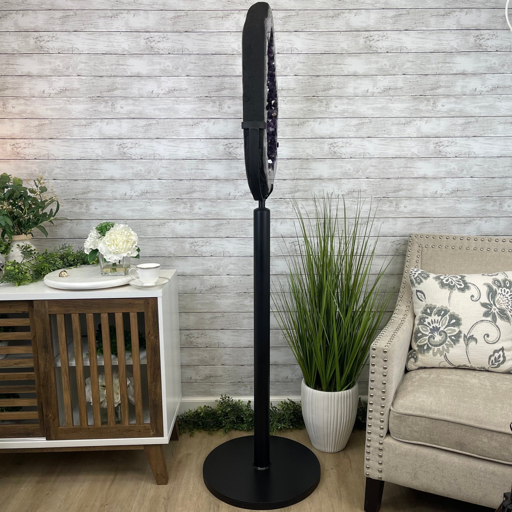 Super Quality Brazilian Amethyst Crystal Portal on a Tall Rotating Stand, 83.8 lbs & 70.7" tall Model #5604-0095 by Brazil Gems - Brazil GemsBrazil GemsSuper Quality Brazilian Amethyst Crystal Portal on a Tall Rotating Stand, 83.8 lbs & 70.7" tall Model #5604-0095 by Brazil GemsPortals on Rotating Bases5604-0095
