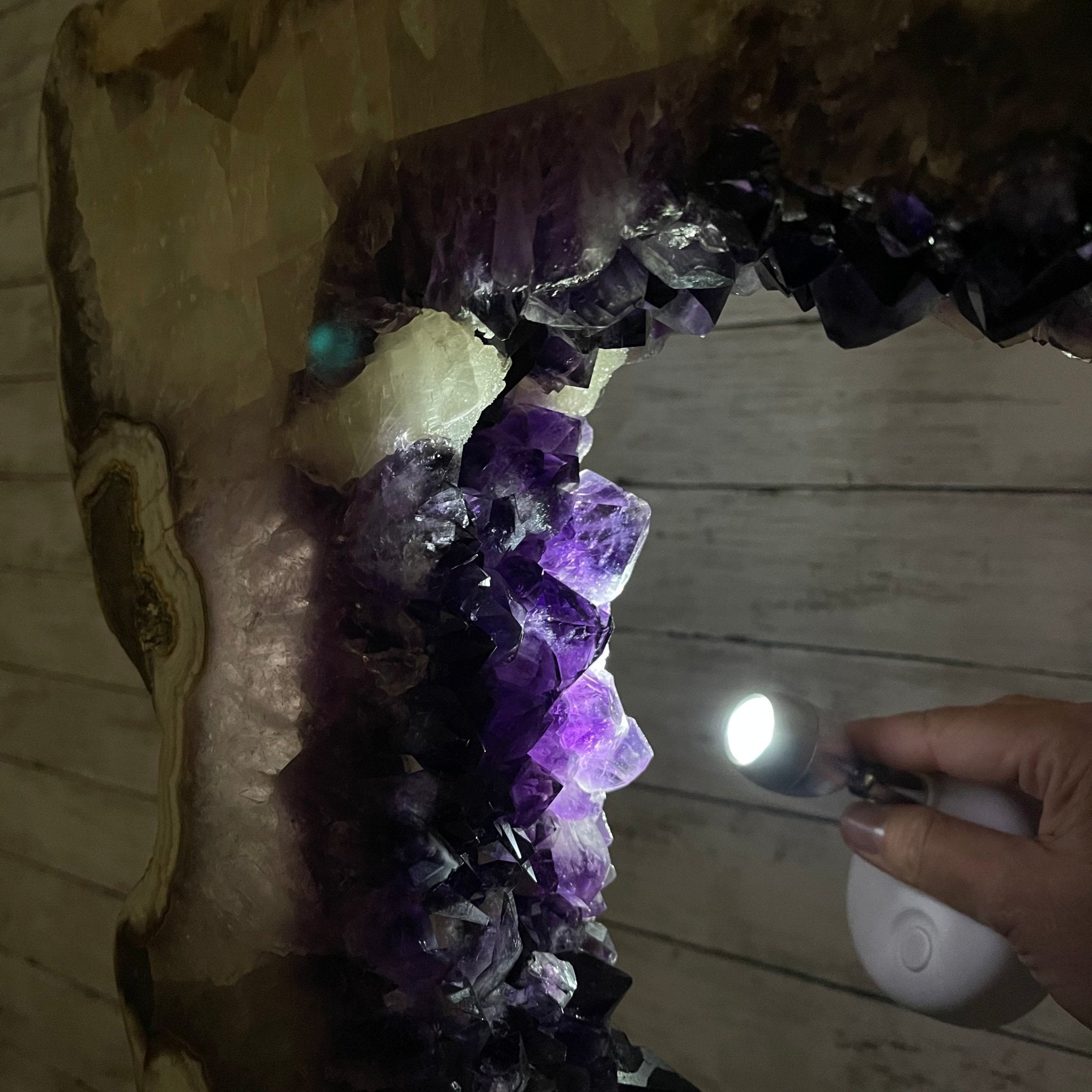 Super Quality Brazilian Amethyst Crystal Portal on a Tall Rotating Stand, 86 lbs & 69.75" tall Model #5604-0096 by Brazil Gems - Brazil GemsBrazil GemsSuper Quality Brazilian Amethyst Crystal Portal on a Tall Rotating Stand, 86 lbs & 69.75" tall Model #5604-0096 by Brazil GemsPortals on Rotating Bases5604-0096