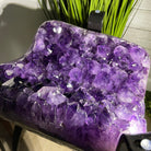 Super Quality Brazilian Amethyst Geode Side Table, 38.6 lbs, 23.75" tall on a metal base #1384-0028 by Brazil Gems - Brazil GemsBrazil GemsSuper Quality Brazilian Amethyst Geode Side Table, 38.6 lbs, 23.75" tall on a metal base #1384-0028 by Brazil GemsTables: Side1384-0028