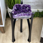 Super Quality Brazilian Amethyst Geode Side Table, 38.6 lbs, 23.75" tall on a metal base #1384-0028 by Brazil Gems - Brazil GemsBrazil GemsSuper Quality Brazilian Amethyst Geode Side Table, 38.6 lbs, 23.75" tall on a metal base #1384-0028 by Brazil GemsTables: Side1384-0028