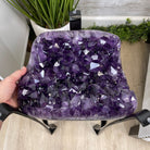 Super Quality Brazilian Amethyst Geode Side Table, 38.6 lbs, 23.75" tall on a metal base #1384-0028 by Brazil Gems - Brazil GemsBrazil GemsSuper Quality Brazilian Amethyst Geode Side Table, 38.6 lbs, 23.75" tall on a metal base #1384-0028 by Brazil GemsTables: Side1384-0028