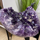 Super Quality Brazilian Amethyst Geode Side Table, 38.6 lbs, 23.75" tall on a metal base #1384-0028 by Brazil Gems - Brazil GemsBrazil GemsSuper Quality Brazilian Amethyst Geode Side Table, 38.6 lbs, 23.75" tall on a metal base #1384-0028 by Brazil GemsTables: Side1384-0028