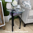 Super Quality Brazilian Amethyst Geode Side Table, 38.6 lbs, 23.75" tall on a metal base #1384-0028 by Brazil Gems - Brazil GemsBrazil GemsSuper Quality Brazilian Amethyst Geode Side Table, 38.6 lbs, 23.75" tall on a metal base #1384-0028 by Brazil GemsTables: Side1384-0028