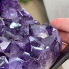 Super Quality Brazilian Amethyst Geode Side Table, 38.6 lbs, 23.75" tall on a metal base #1384-0028 by Brazil Gems - Brazil GemsBrazil GemsSuper Quality Brazilian Amethyst Geode Side Table, 38.6 lbs, 23.75" tall on a metal base #1384-0028 by Brazil GemsTables: Side1384-0028