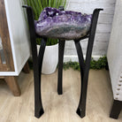 Super Quality Brazilian Amethyst Geode Side Table, 38.6 lbs, 23.75" tall on a metal base #1384-0028 by Brazil Gems - Brazil GemsBrazil GemsSuper Quality Brazilian Amethyst Geode Side Table, 38.6 lbs, 23.75" tall on a metal base #1384-0028 by Brazil GemsTables: Side1384-0028