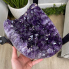 Super Quality Brazilian Amethyst Geode Side Table, 38.6 lbs, 23.75" tall on a metal base #1384-0028 by Brazil Gems - Brazil GemsBrazil GemsSuper Quality Brazilian Amethyst Geode Side Table, 38.6 lbs, 23.75" tall on a metal base #1384-0028 by Brazil GemsTables: Side1384-0028